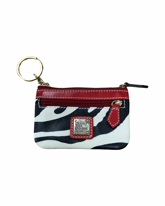 Coin Purse Designer By Dooney And Bourke In Black & Cream, Size:Small