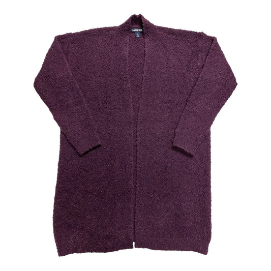 Sweater Cardigan By Lands End In Purple, Size:L