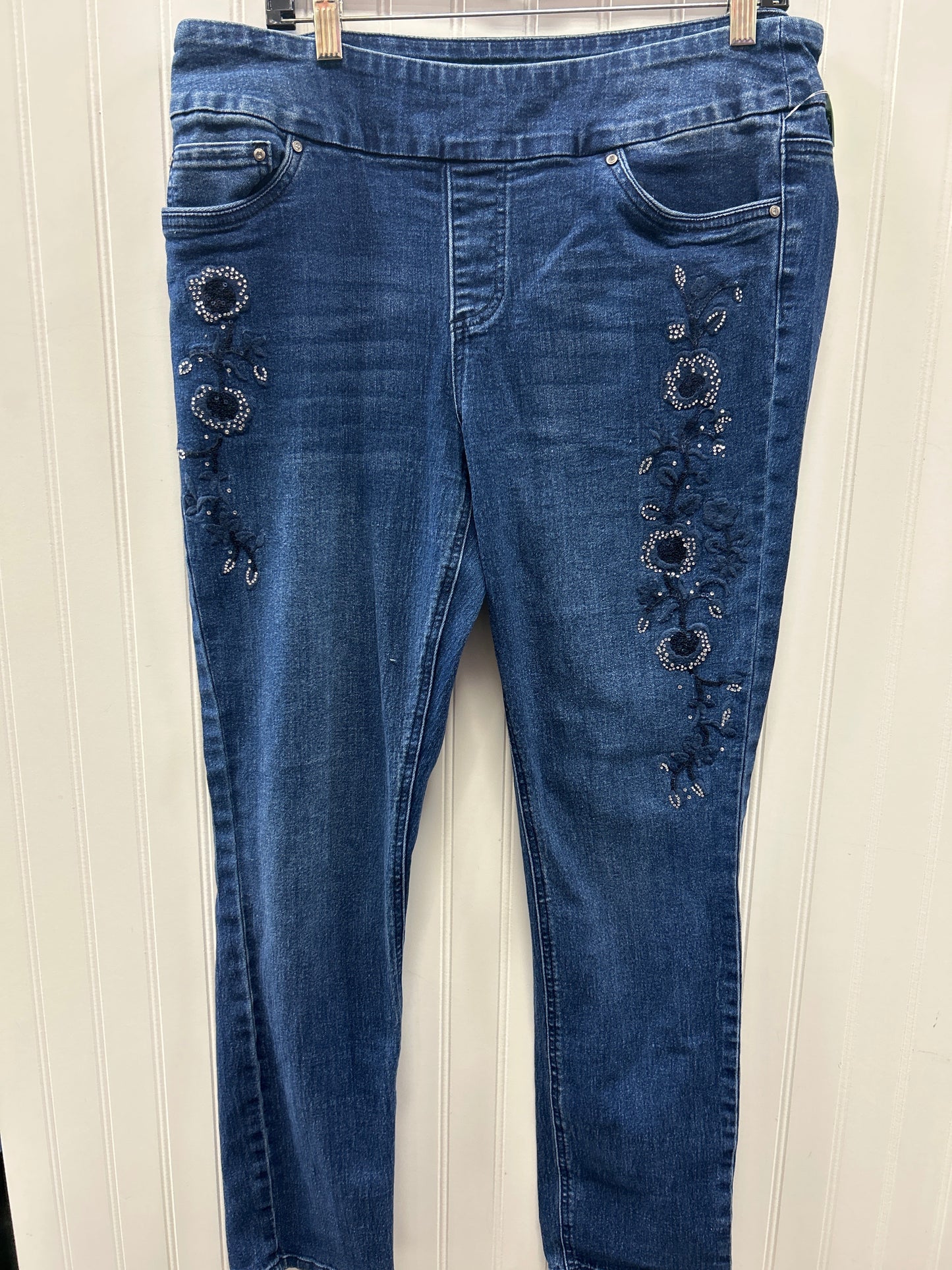 Jeans Skinny By Cmc In Blue Denim, Size:16