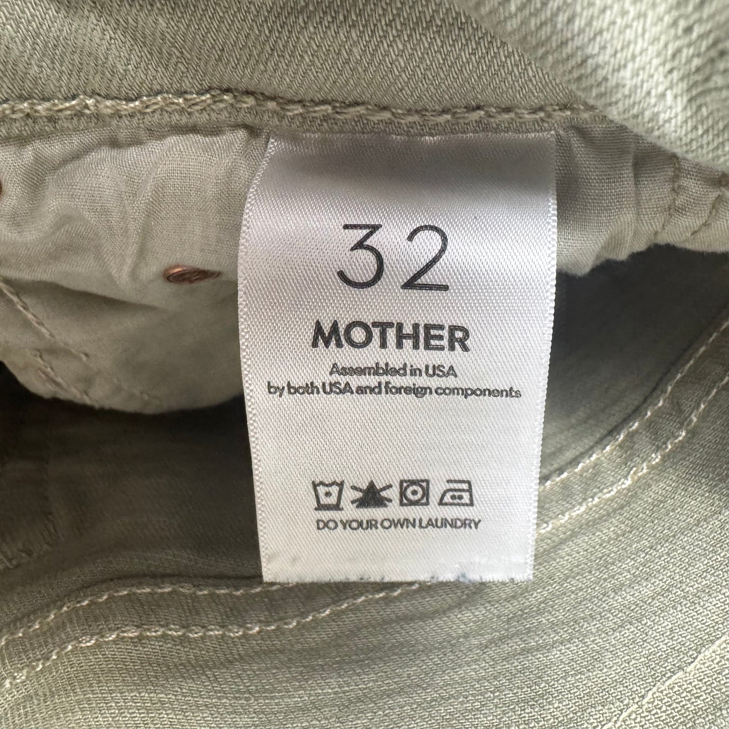 The Insider Hover Jeans By Mother In Green Denim, Size: 14
