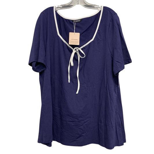 Top Ss By Bloomchic In Navy, Size:3X