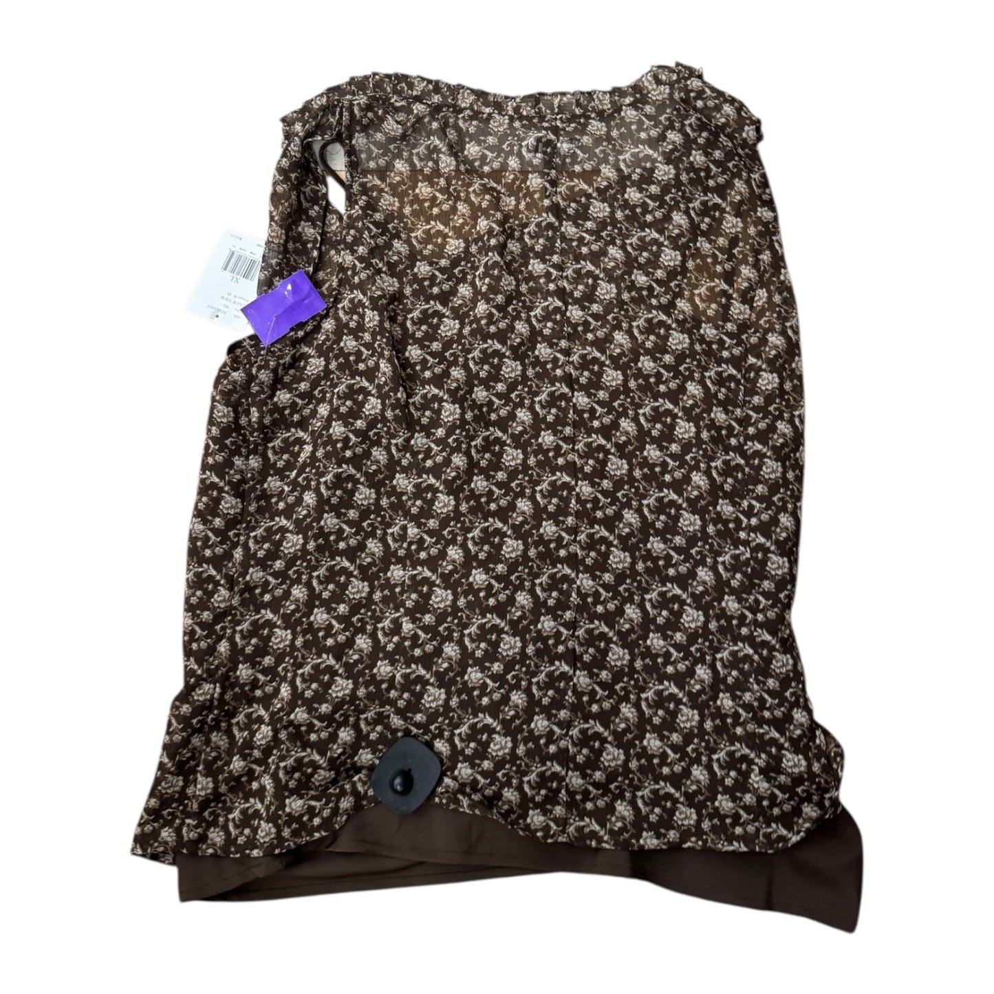 Blouse Sleeveless By Liz And Co In Brown, Size:Xl