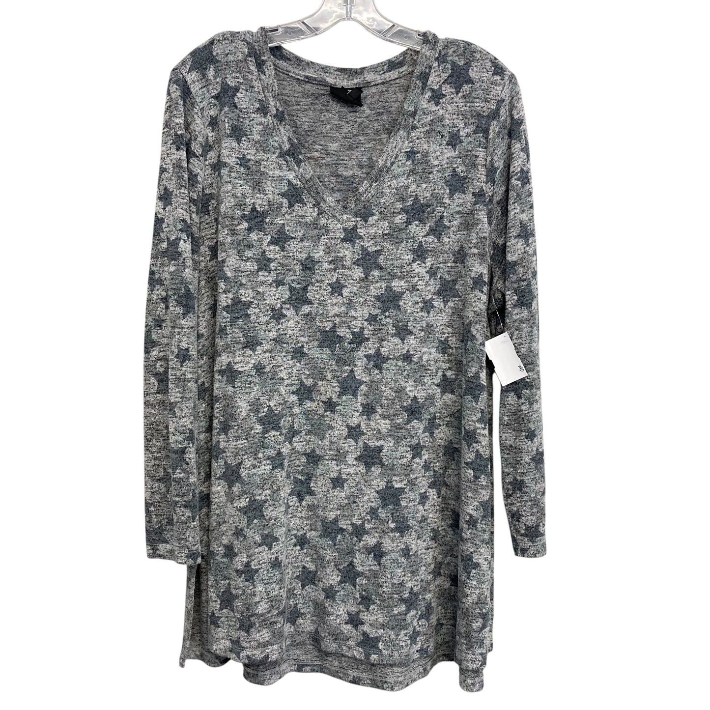 Top Ls By Bobeau In Grey, Size:1X