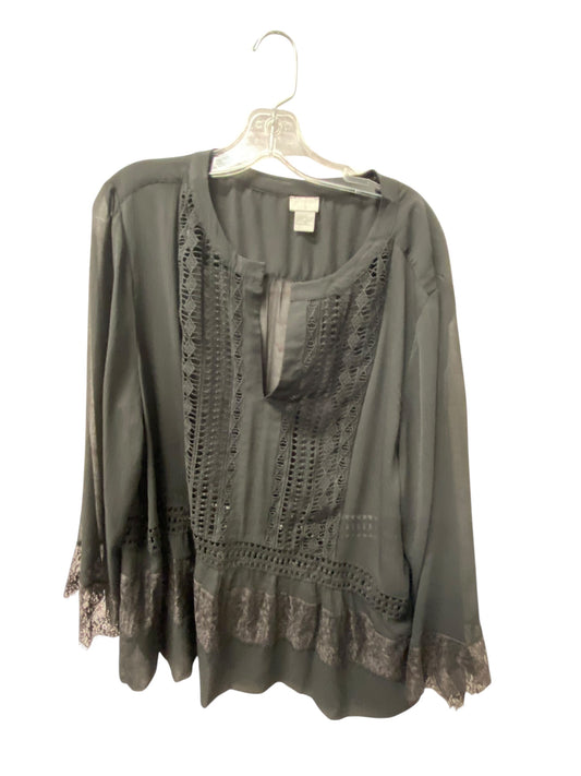 Top Ls By Chicos In Black, Size:1X
