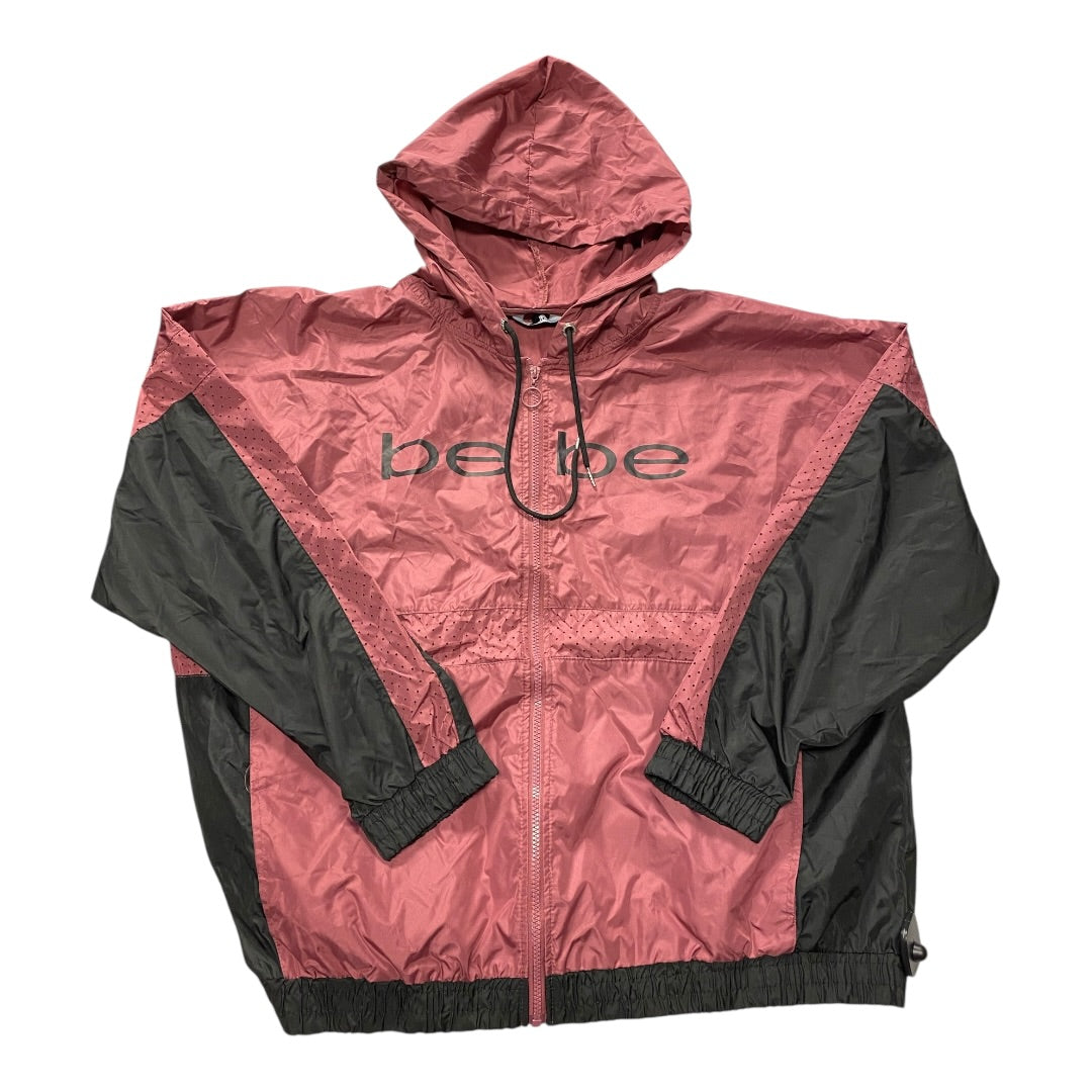 Jacket Windbreaker By Bebe In Black & Pink, Size:3X
