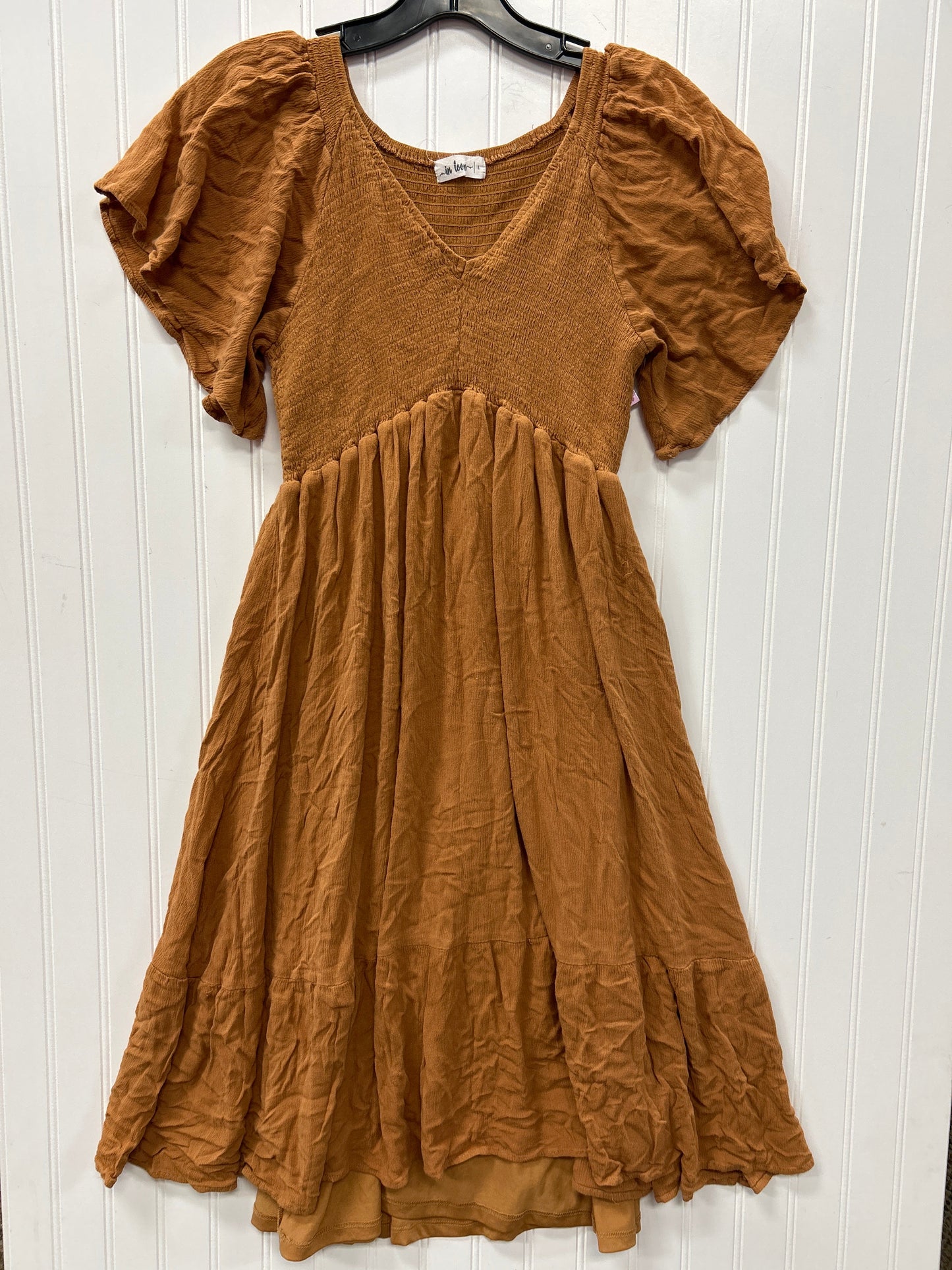Dress Casual Midi By In Loom In Bronze, Size:L