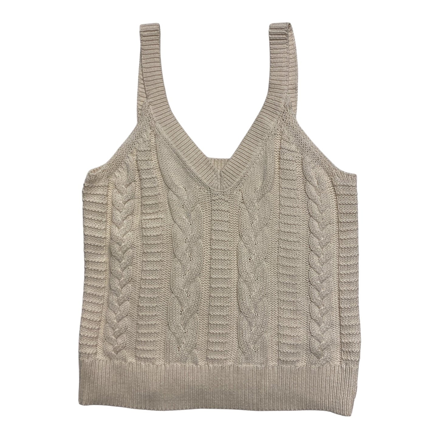 Top Sleeveless By Banana Republic In Cream, Size:L