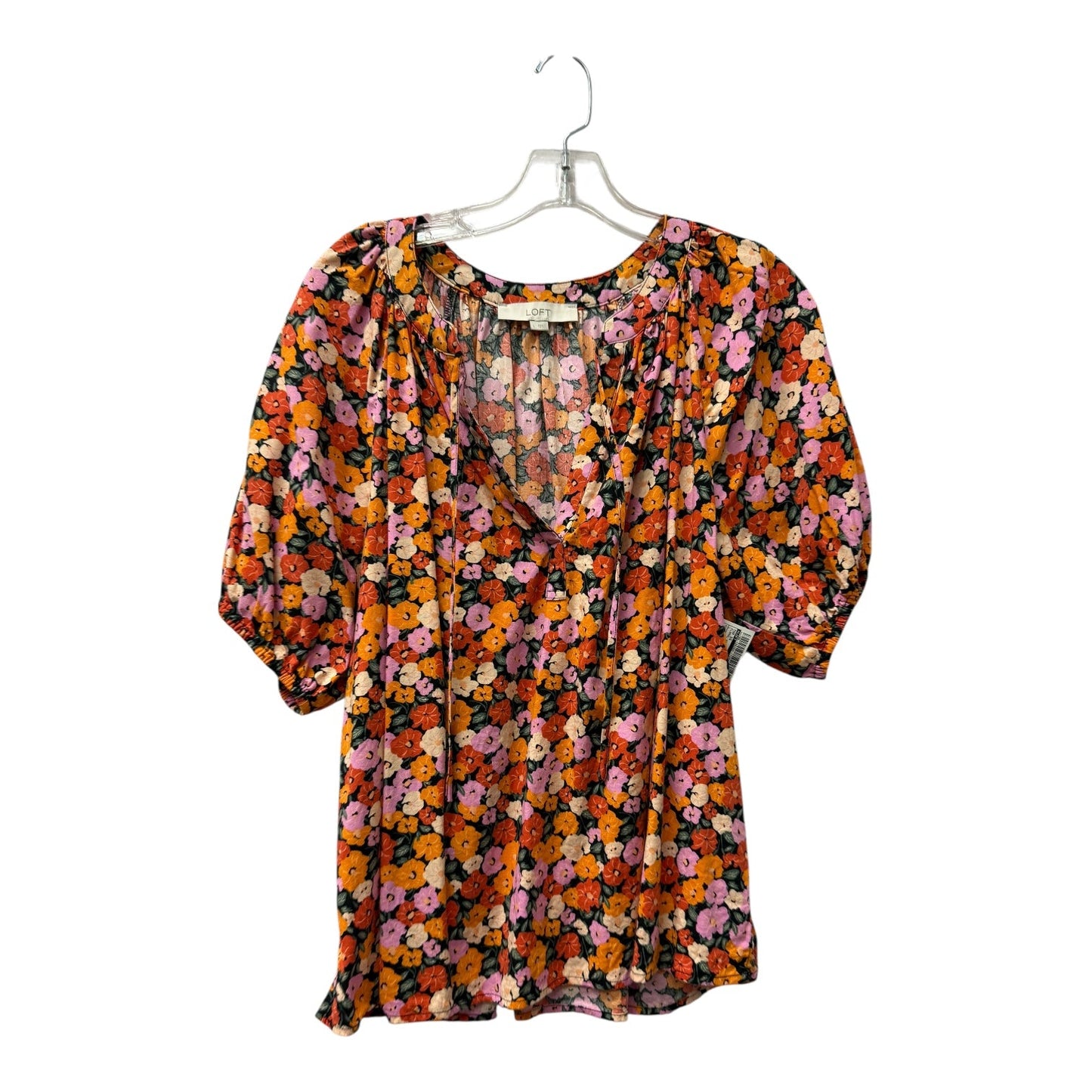 Top Ss By Loft In Floral Print, Size:L