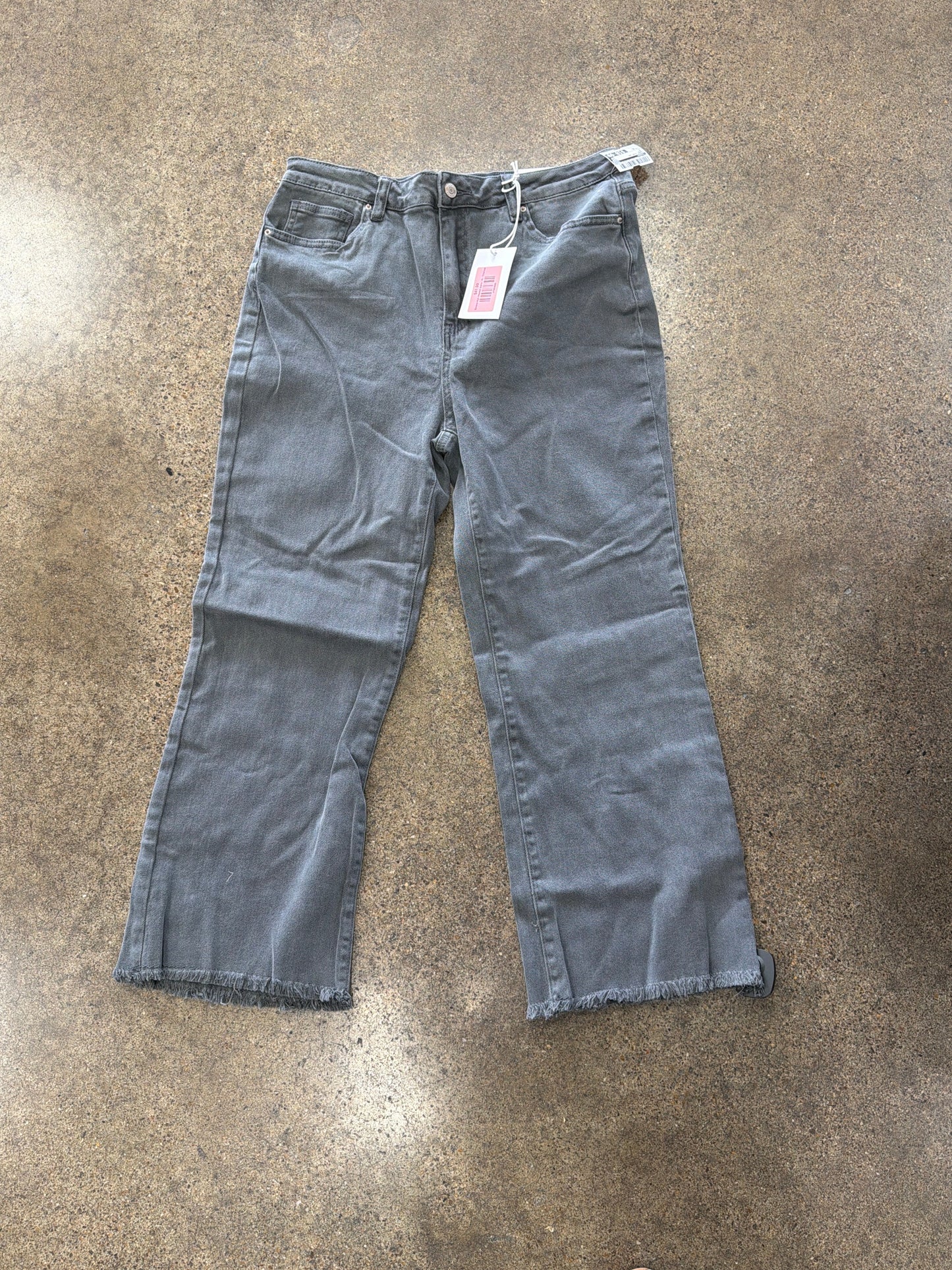 Jeans Wide Leg By Zenana In Grey, Size:Xl