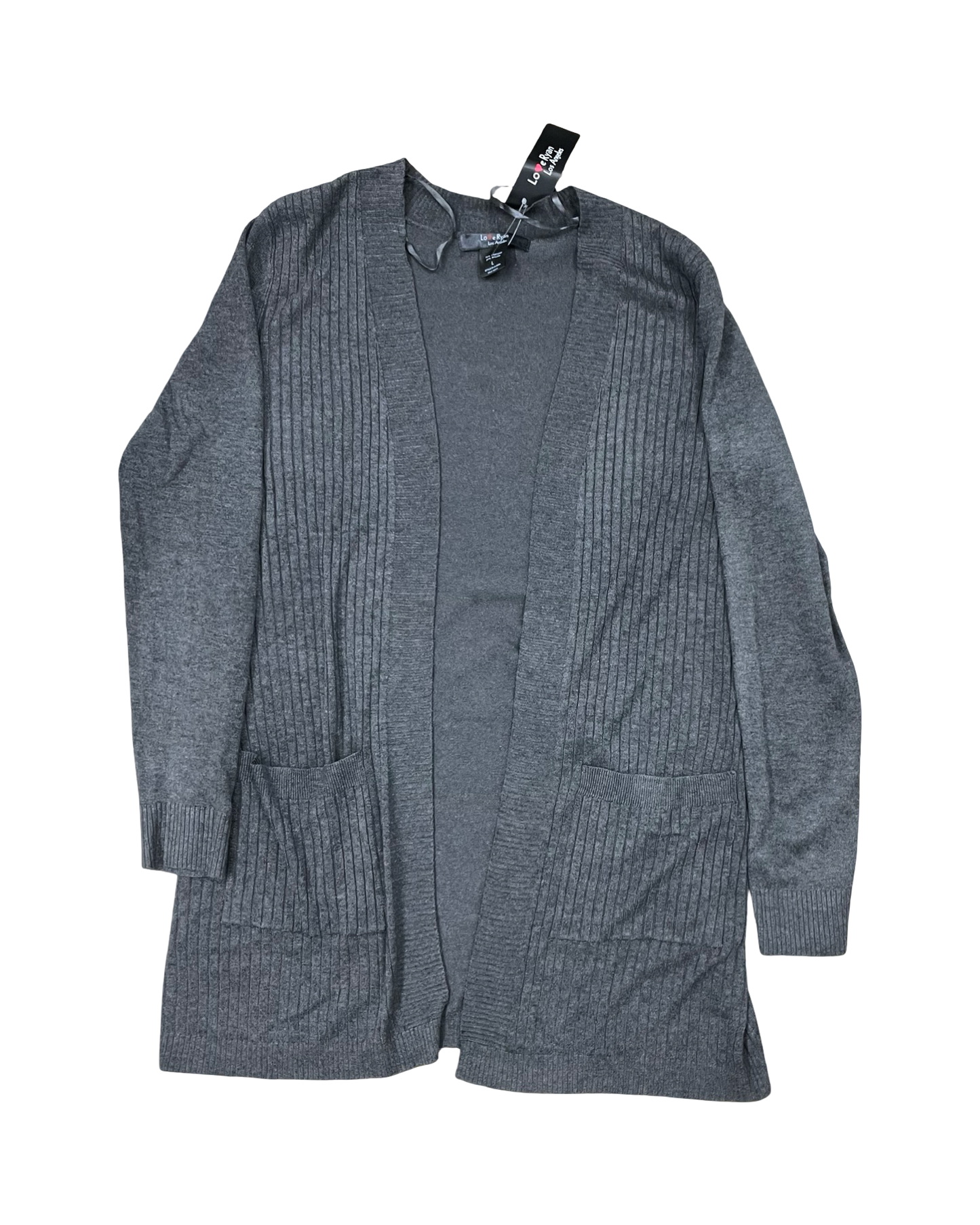 Cardigan By Clothes Mentor In Grey, Size:L