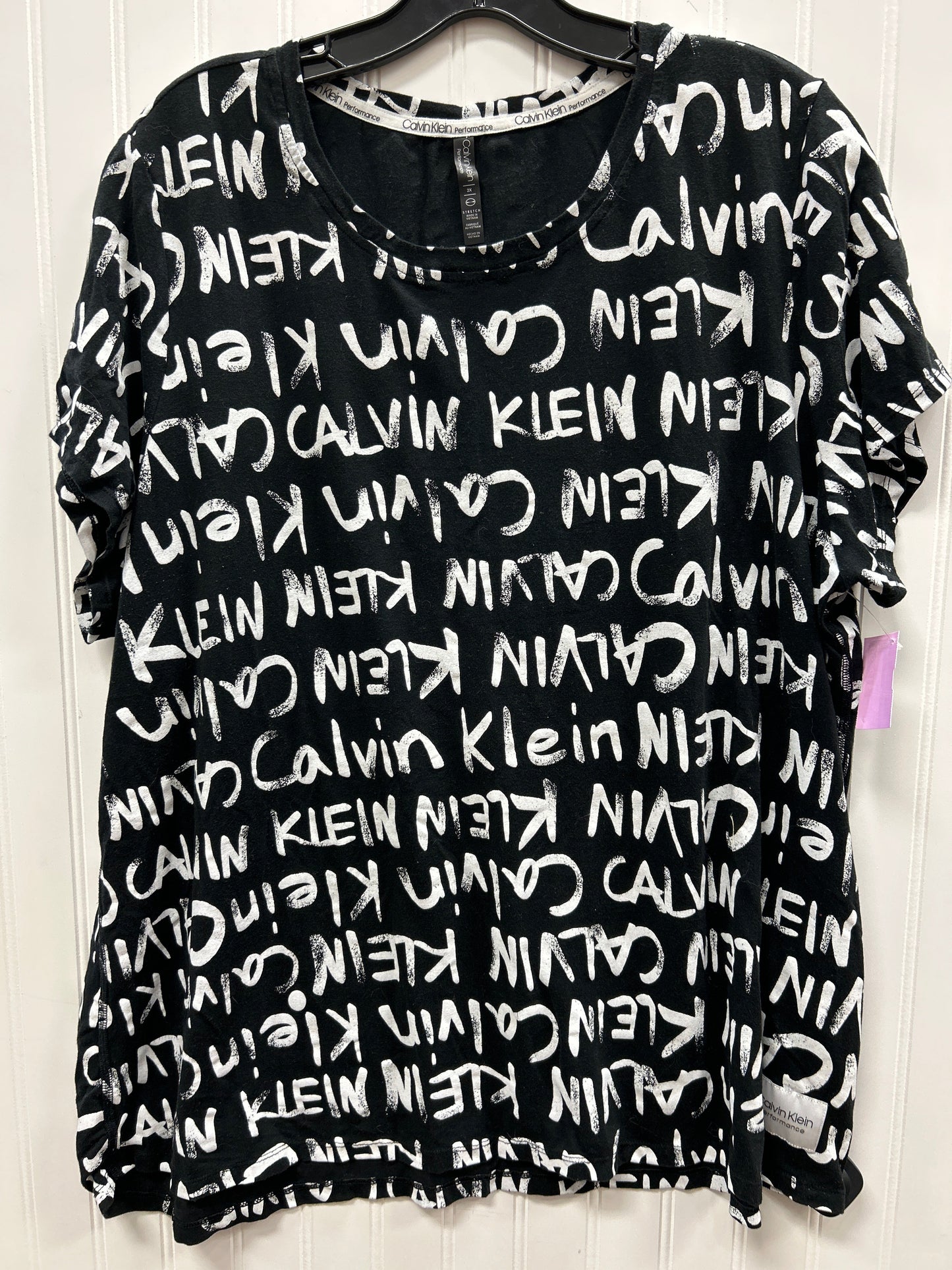 Top Ss By Calvin Klein In Black, Size:2X