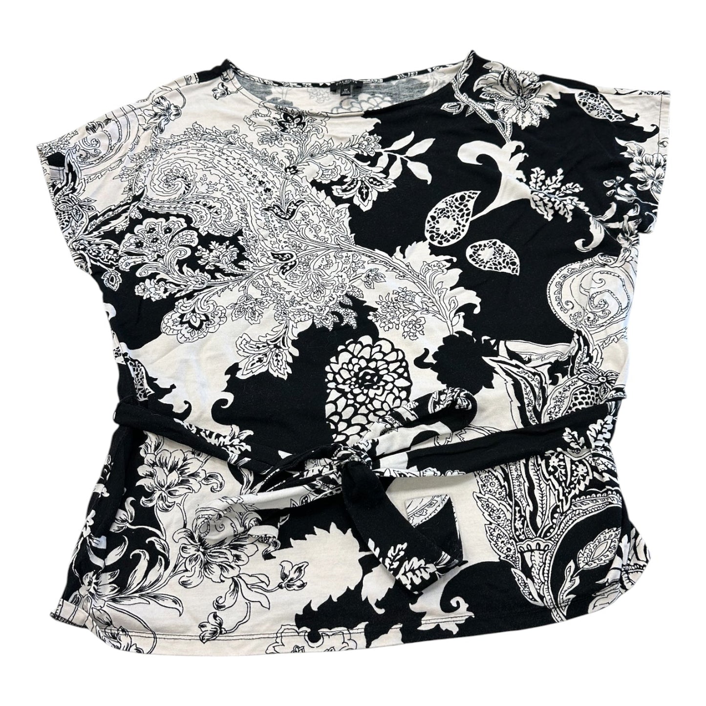 Top Ss By Talbots In Black & Cream, Size:1X