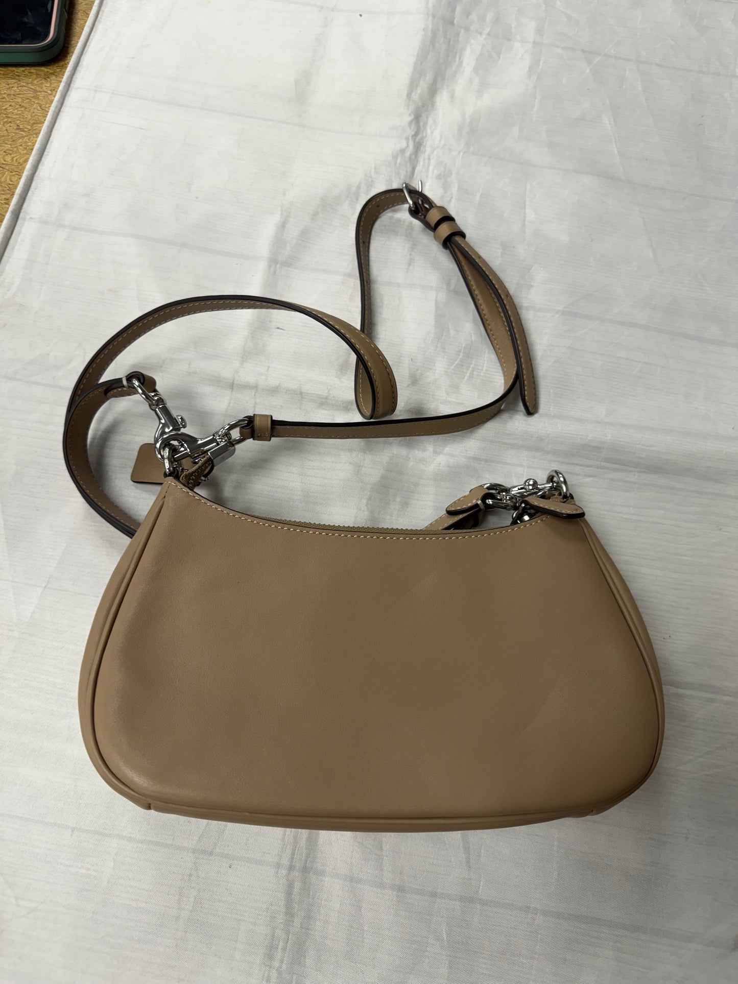 Crossbody Designer By Coach In Tan, Size:Small