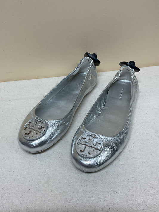 Shoes Designer By Tory Burch In Silver, Size:8