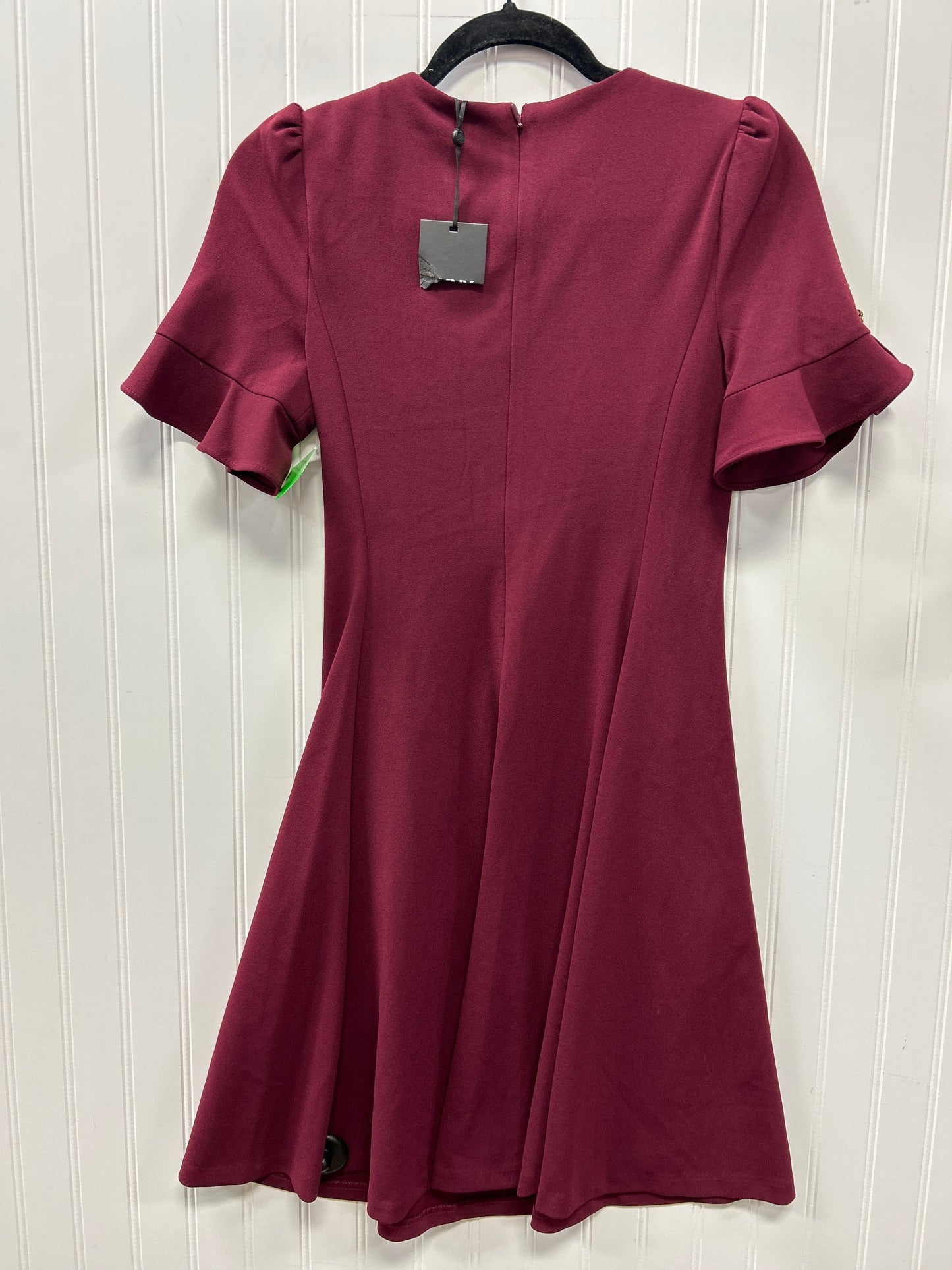 Dress Casual Midi By Dkny In Maroon, Size:2