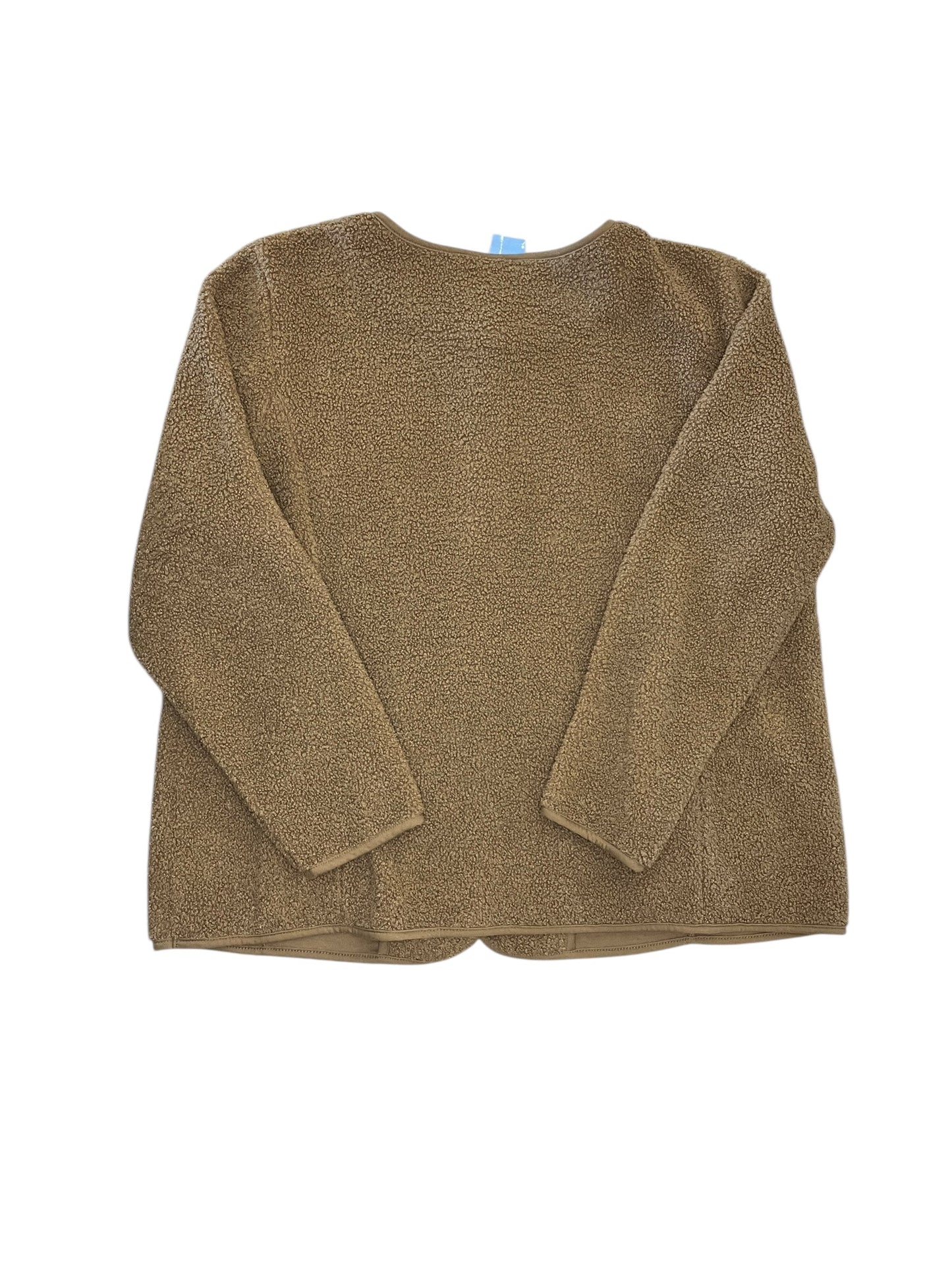 Jacket Faux Fur & Sherpa By Susan Graver In Brown, Size:Xl