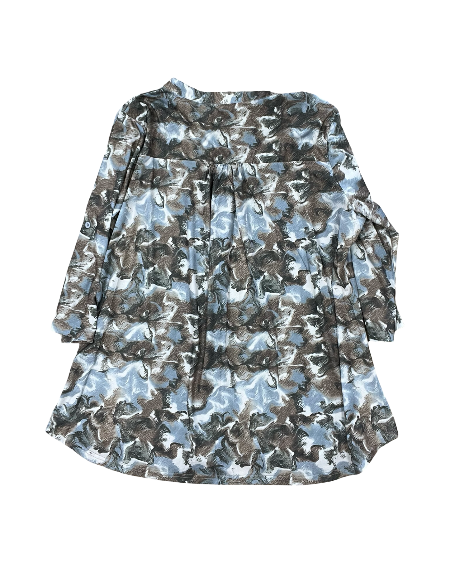 Top Ls By Clothes Mentor In Brown & White, Size:2X