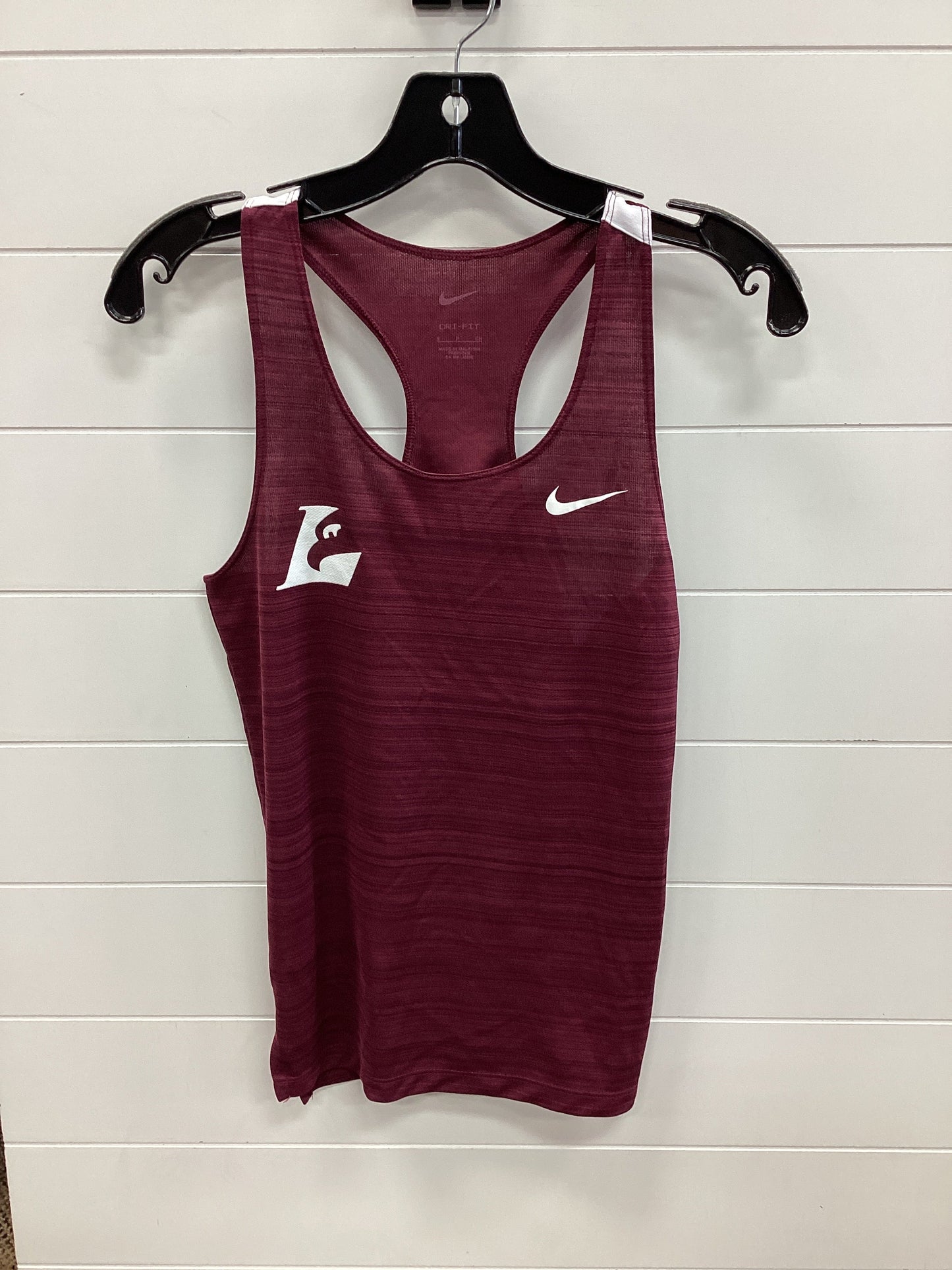 Athletic Tank Top By Nike Apparel In Maroon, Size:S