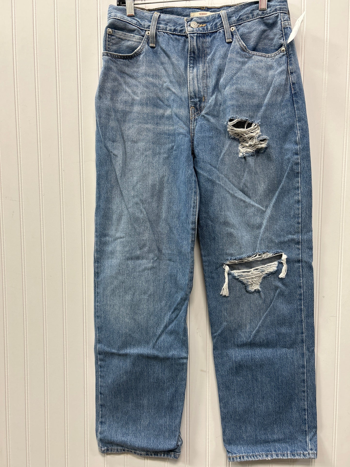 Jeans Wide Leg By Levis In Blue Denim, Size:6