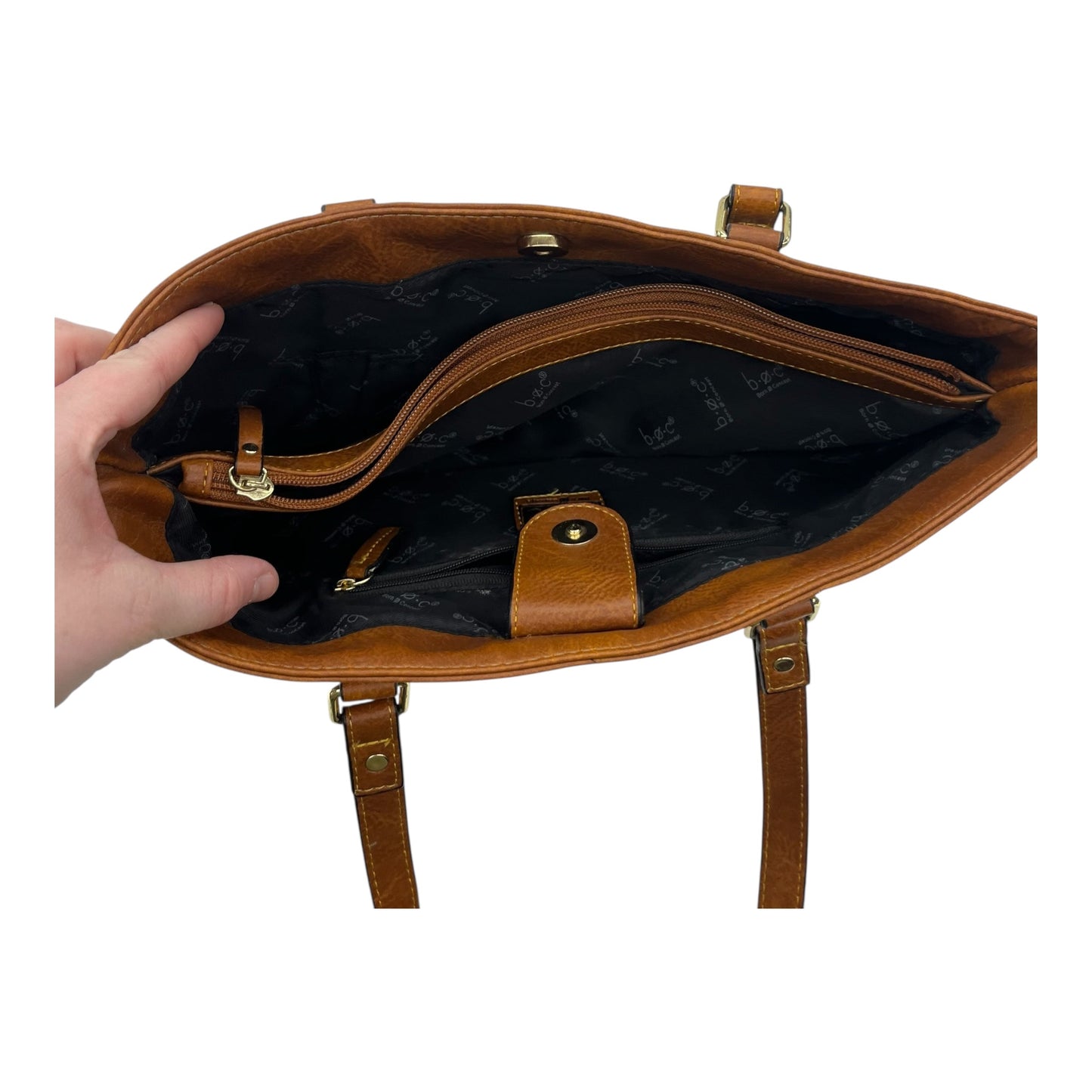 Handbag By Clothes Mentor In Black & Tan, Size:Medium