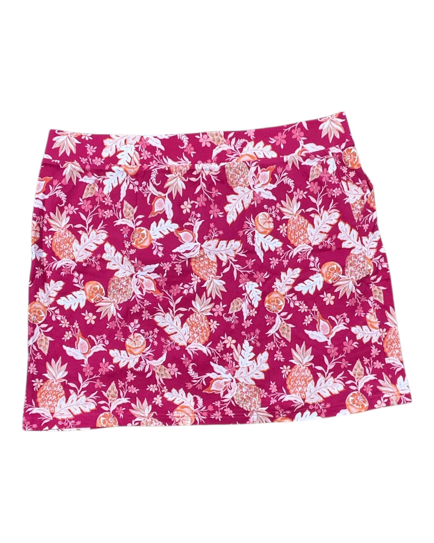 Skort By Croft And Barrow In Orange & Pink, Size:Xl