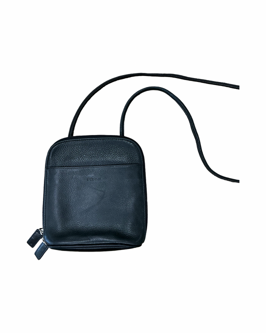 Crossbody Leather By Fossil In Black, Size:Small