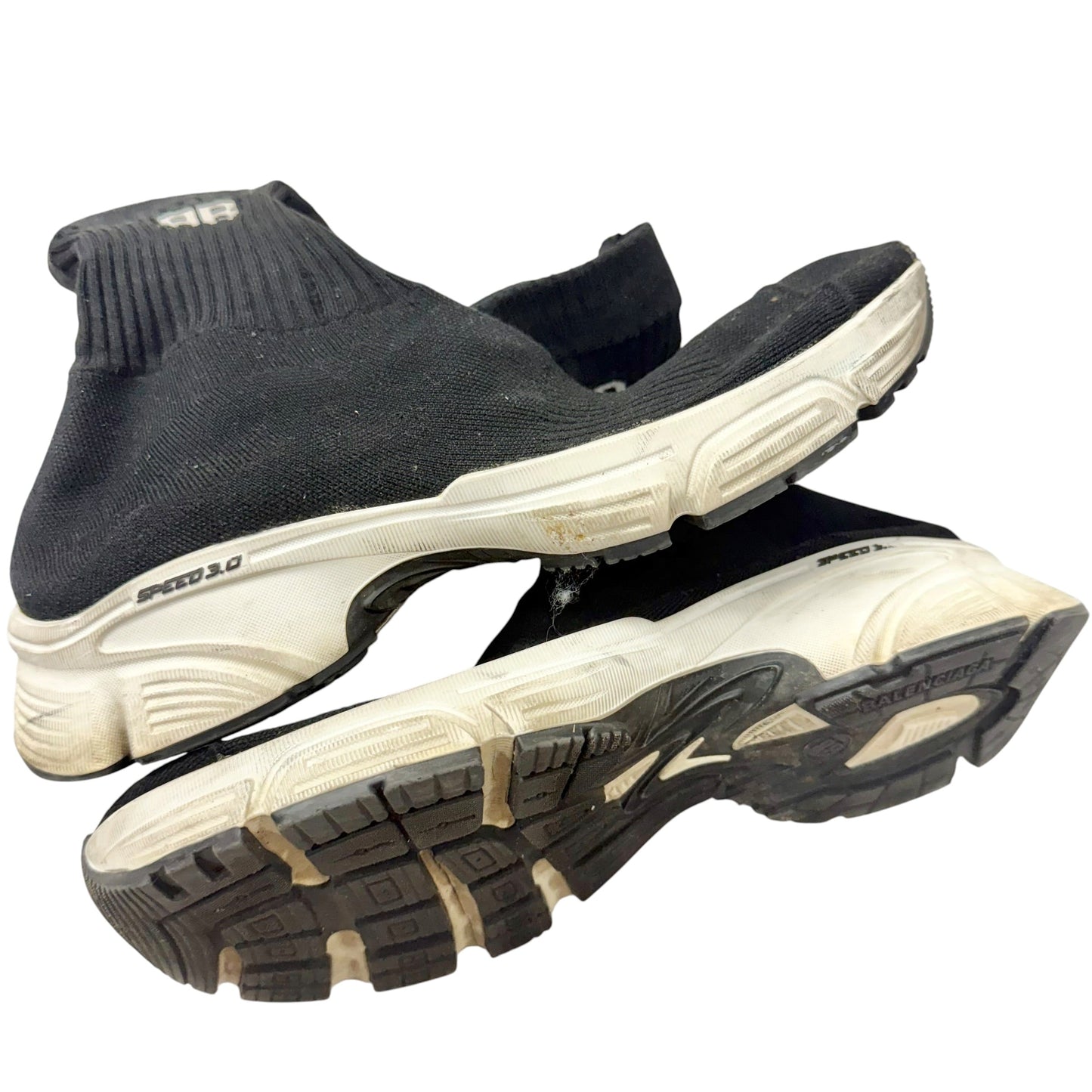 Shoes Luxury Designer By Balenciaga In Black & White, Size: 8