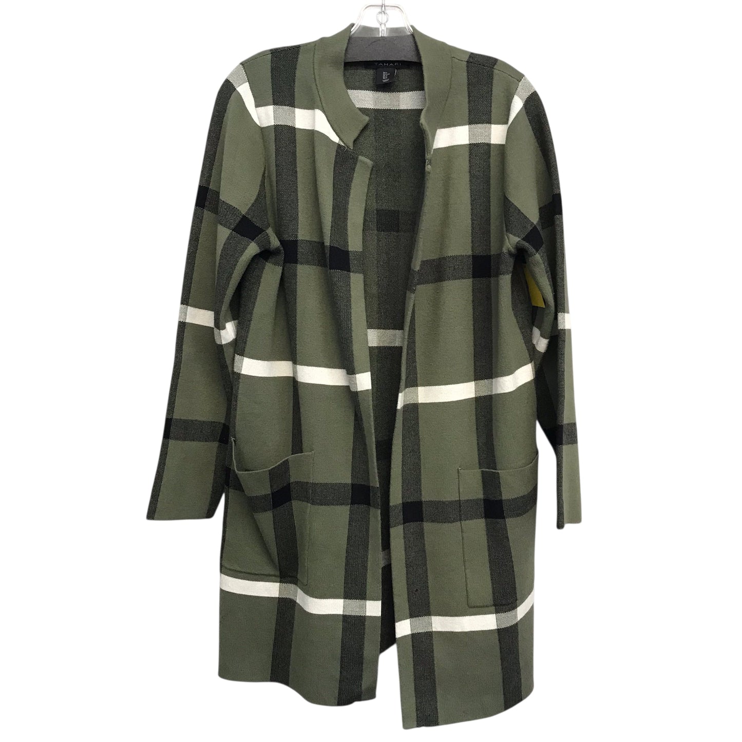Sweater Cardigan By Tahari In Green, Size:L