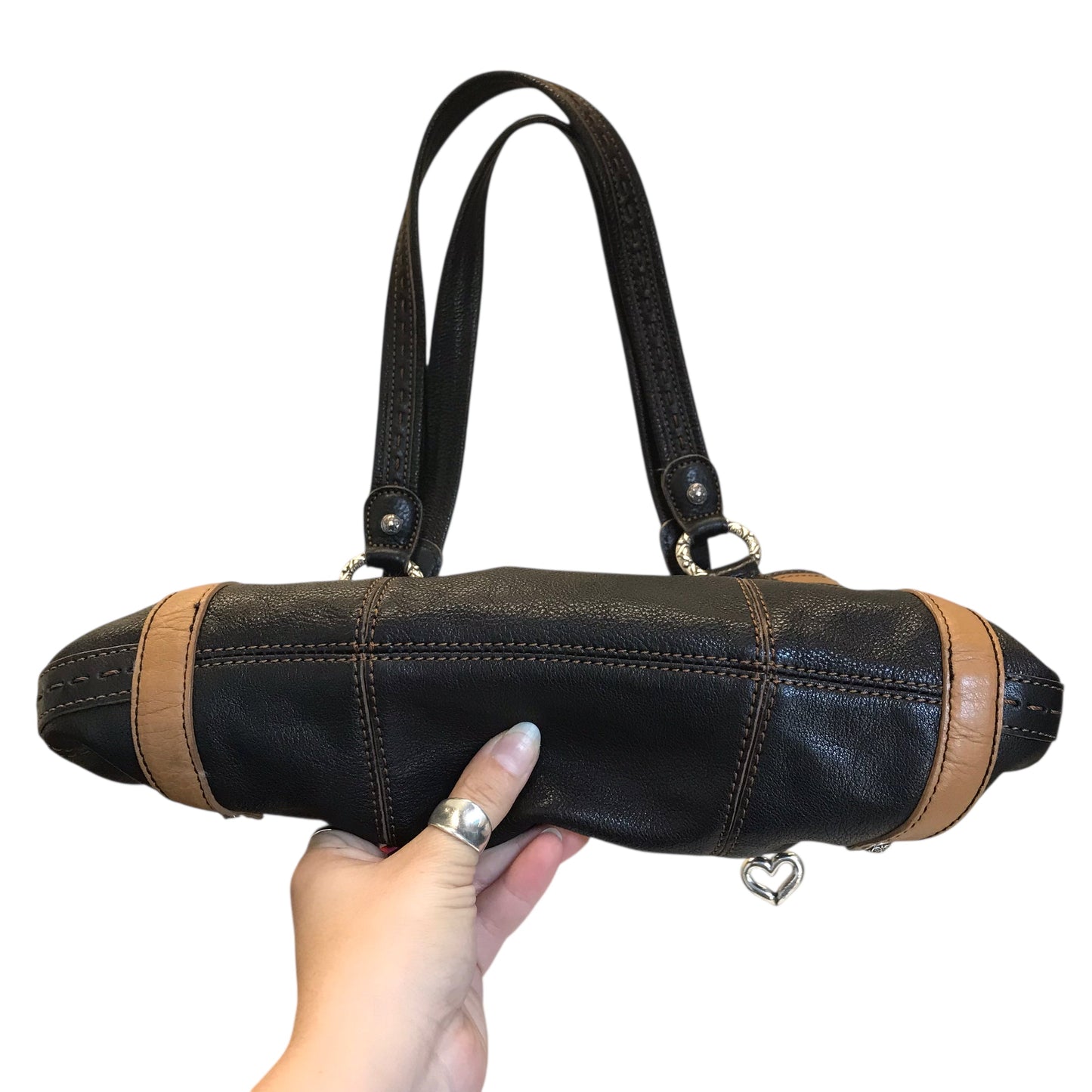 Handbag Leather By Brighton In Black, Size:Medium
