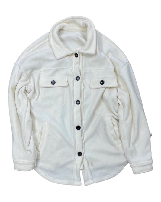 Jacket Shirt By Clothes Mentor In Cream, Size:M
