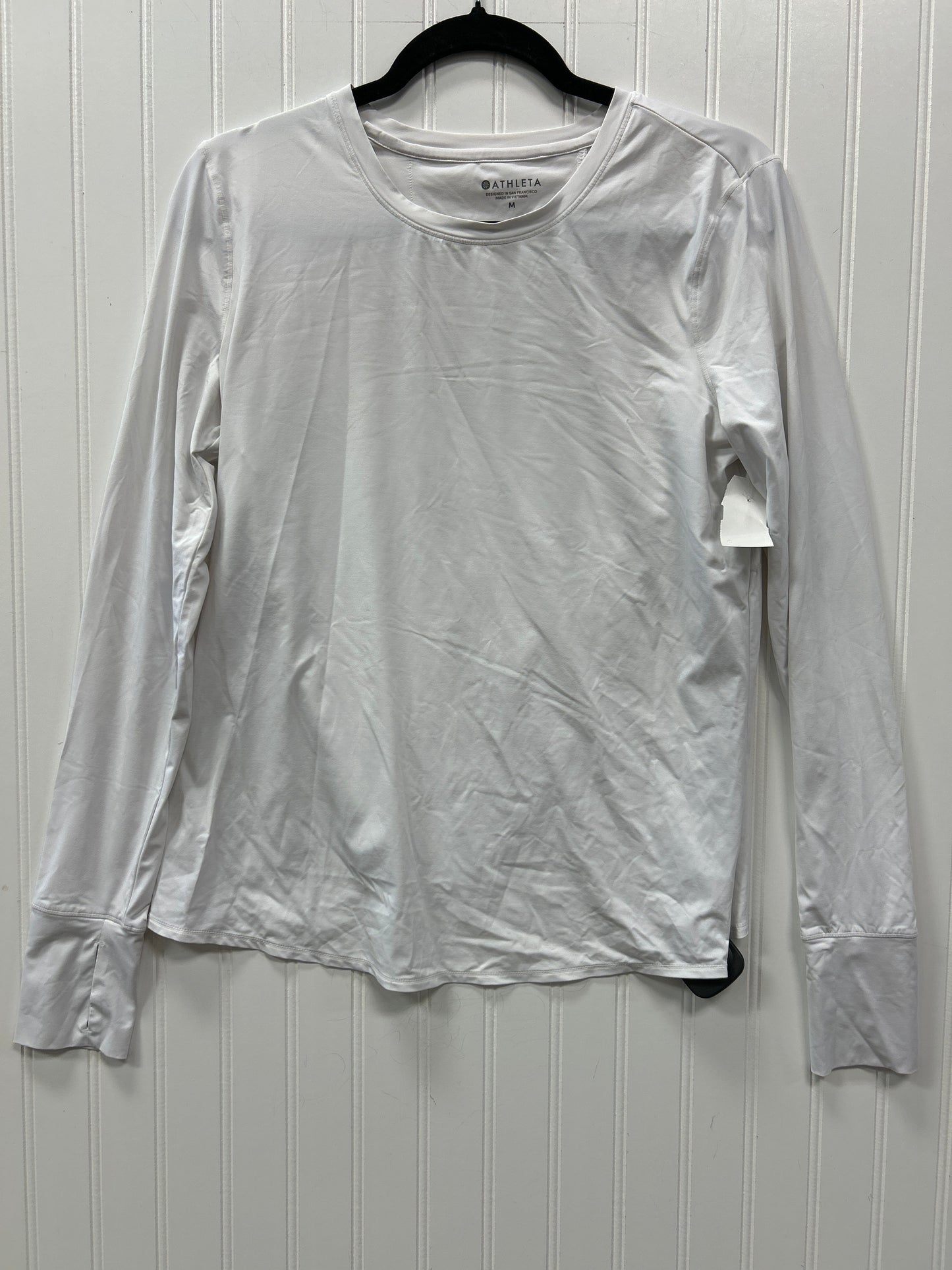Athletic Top Ls Collar By Athleta In White, Size:M