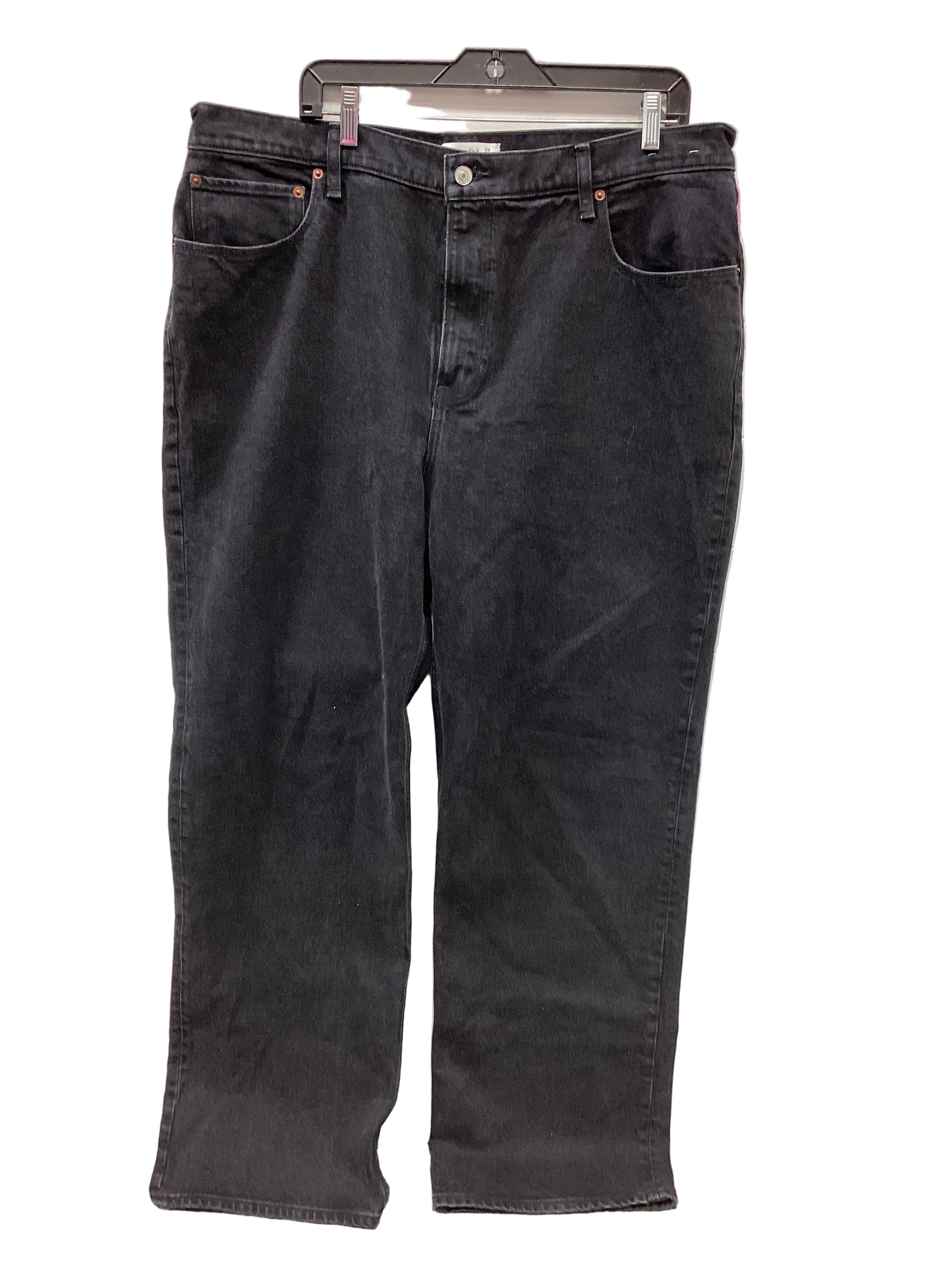 Jeans Wide Leg By Abercrombie And Fitch In Black Denim, Size:18