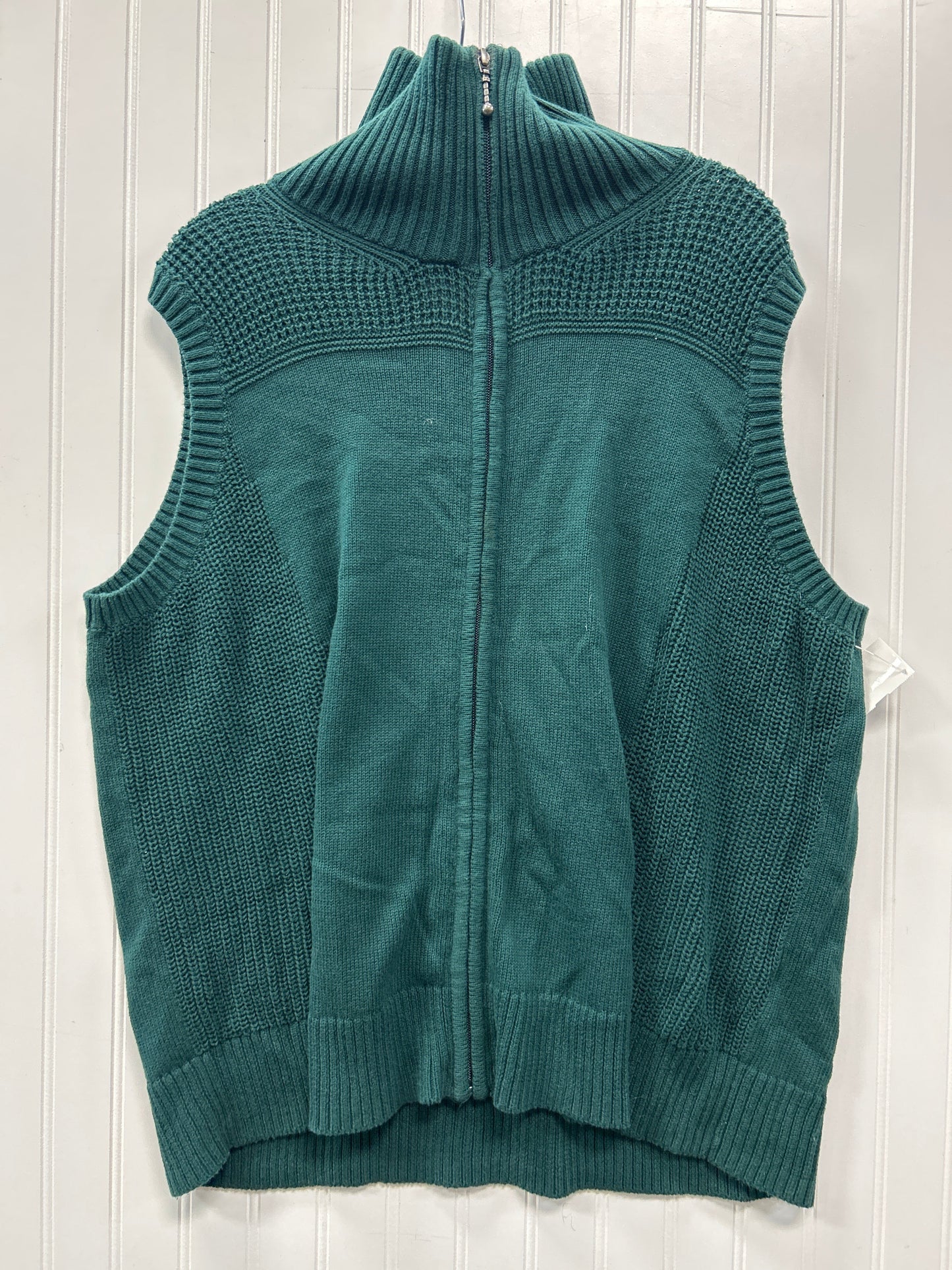 Vest Sweater By Cj Banks In Green, Size:2X