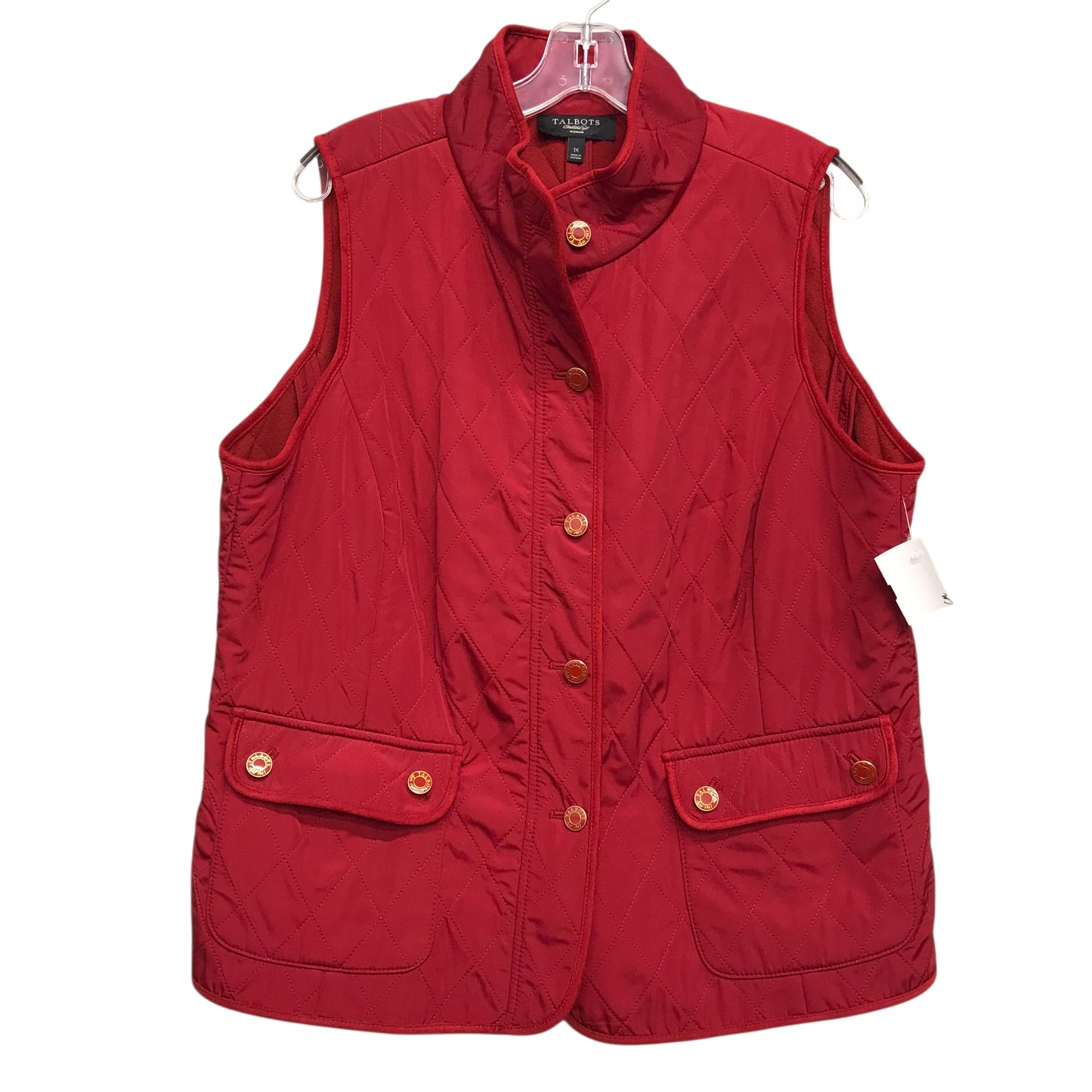 Vest Puffer & Quilted By Talbots In Red, Size:1X