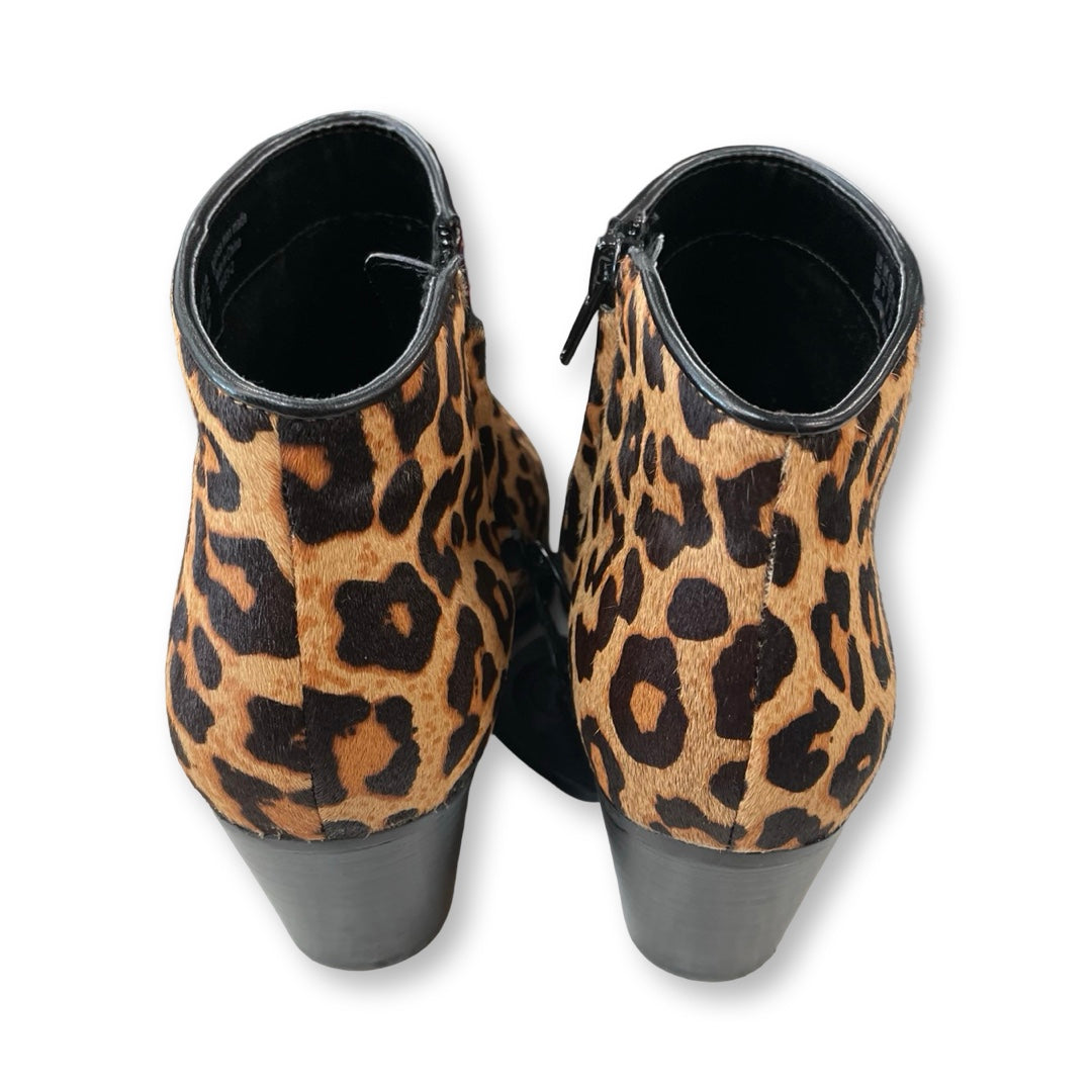 Boots Ankle Heels By Bleecker & Bond In Animal Print, Size:8