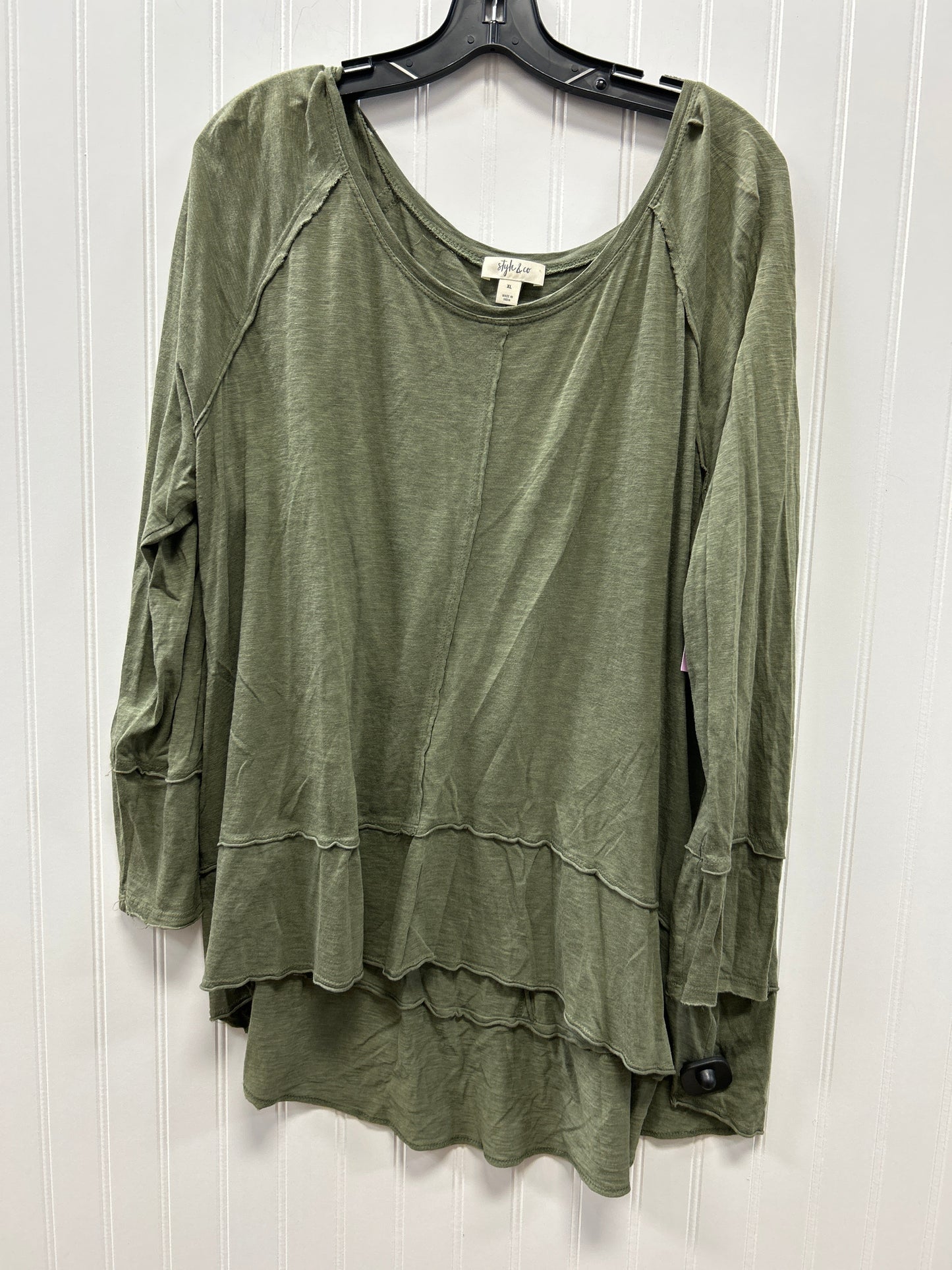 Top Ls By Style And Co Collection Women In Green, Size:Xl