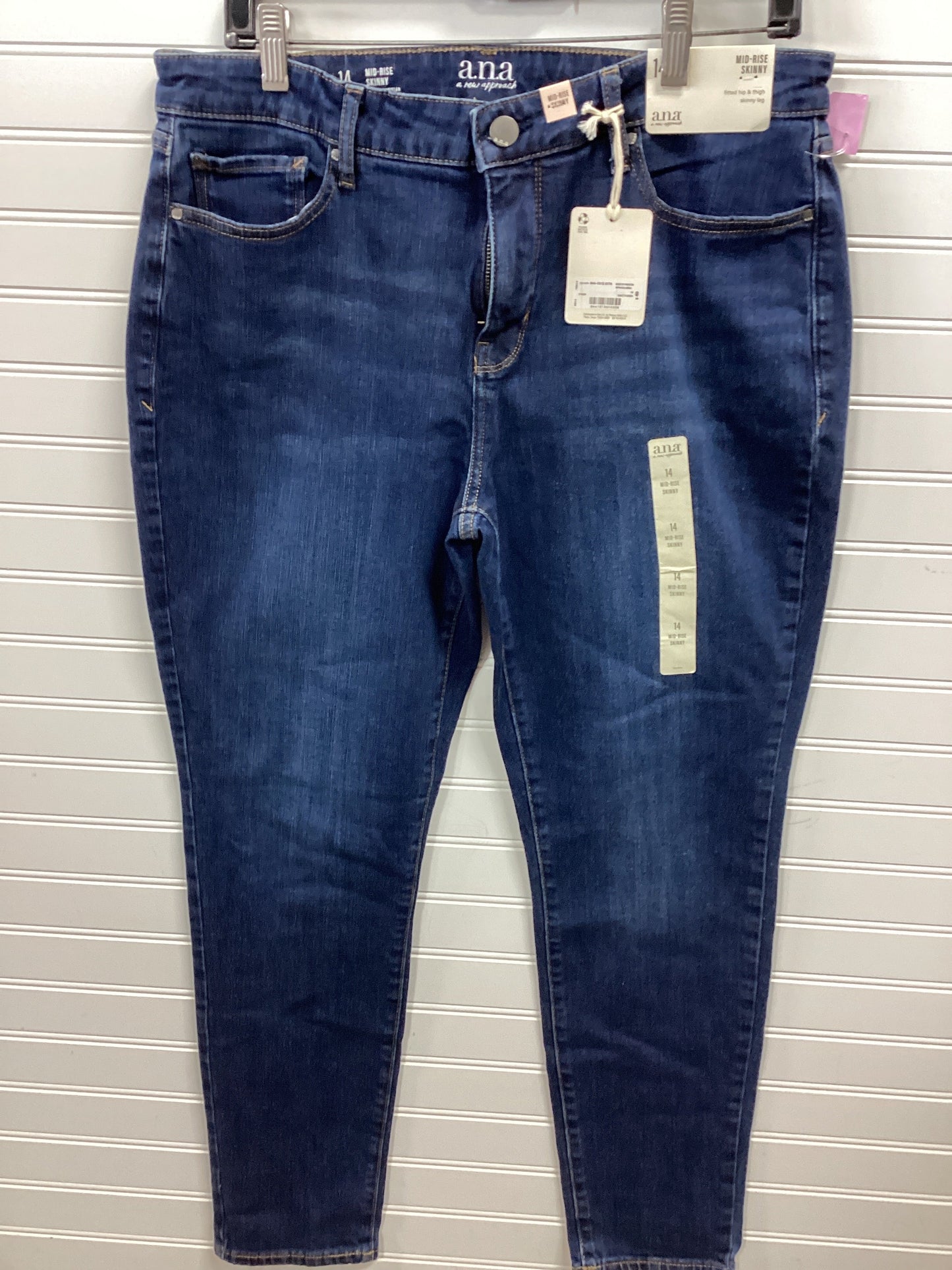 Jeans Skinny By Ana In Blue Denim, Size:14