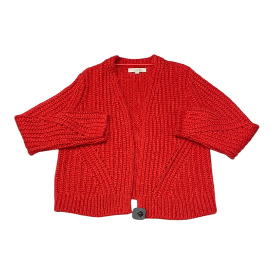 Sweater Cardigan By Loft In Red, Size:M