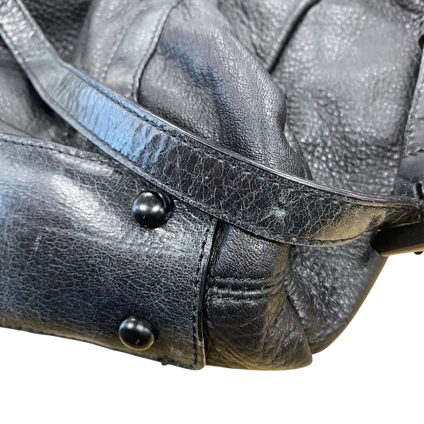 Handbag Leather By Elliot Lucca In Black, Size:Large