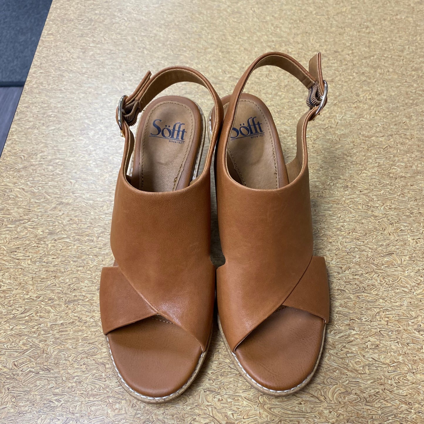 Sandals Heels Block By Sofft In Brown, Size:8.5