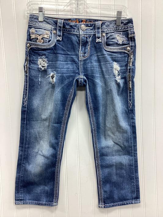 Capris By Rock Revival In Blue Denim, Size:2