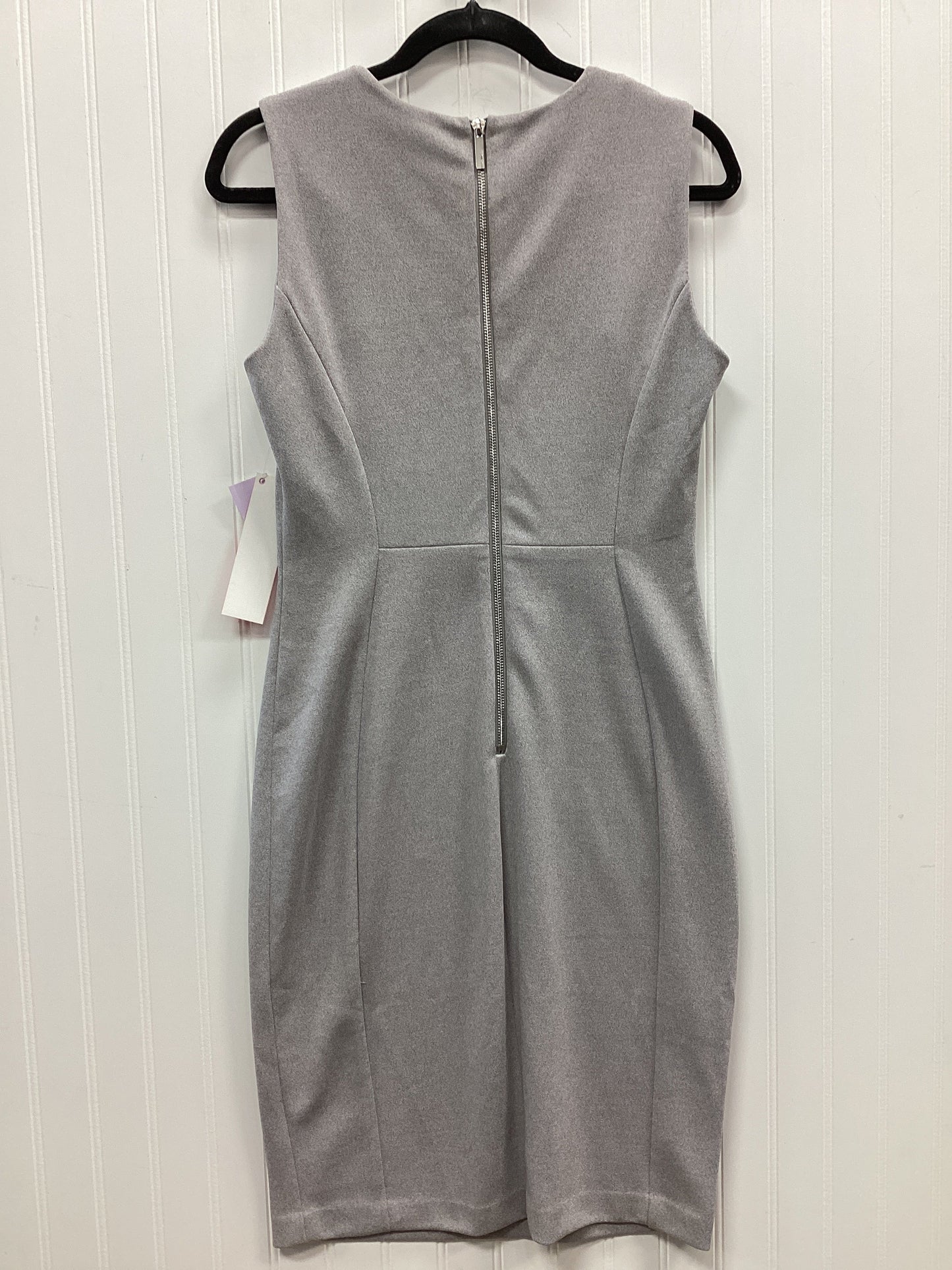 Dress Work By Calvin Klein In Grey, Size:8