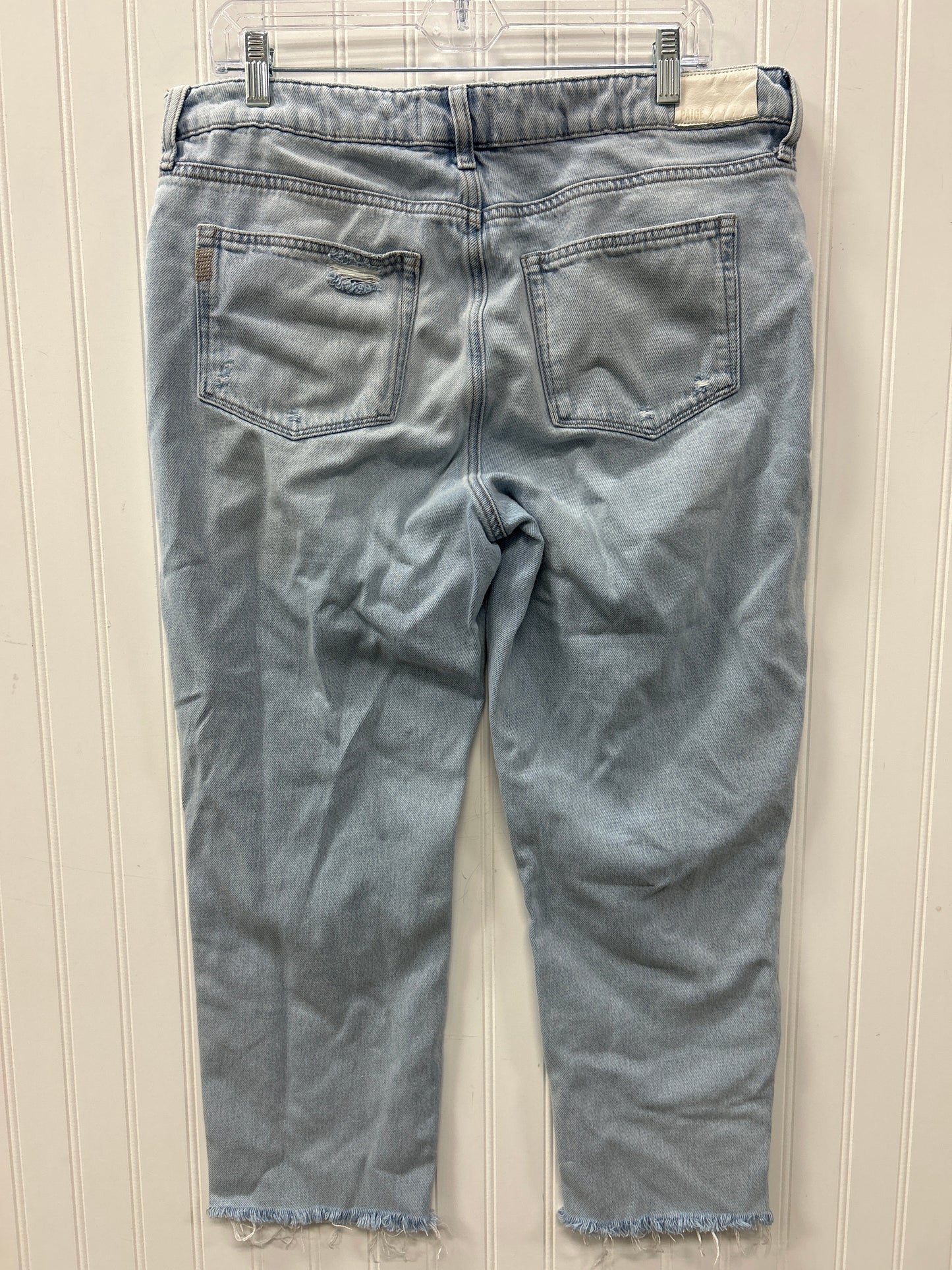 Jeans Straight By Paige In Blue Denim, Size:12