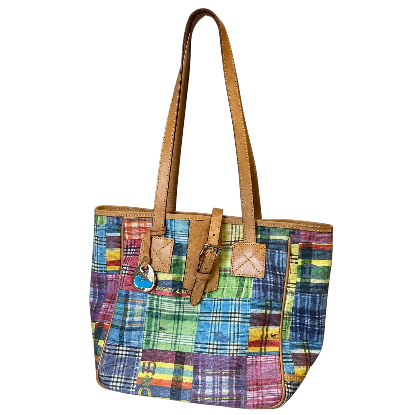 Handbag Designer By Dooney And Bourke In Plaid Pattern, Size:Medium