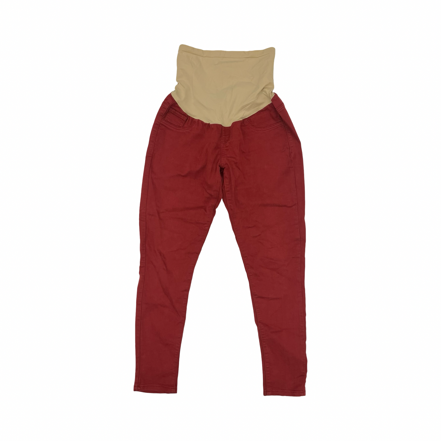 Mat Jeans By Motherhood In Red Denim, Size:L