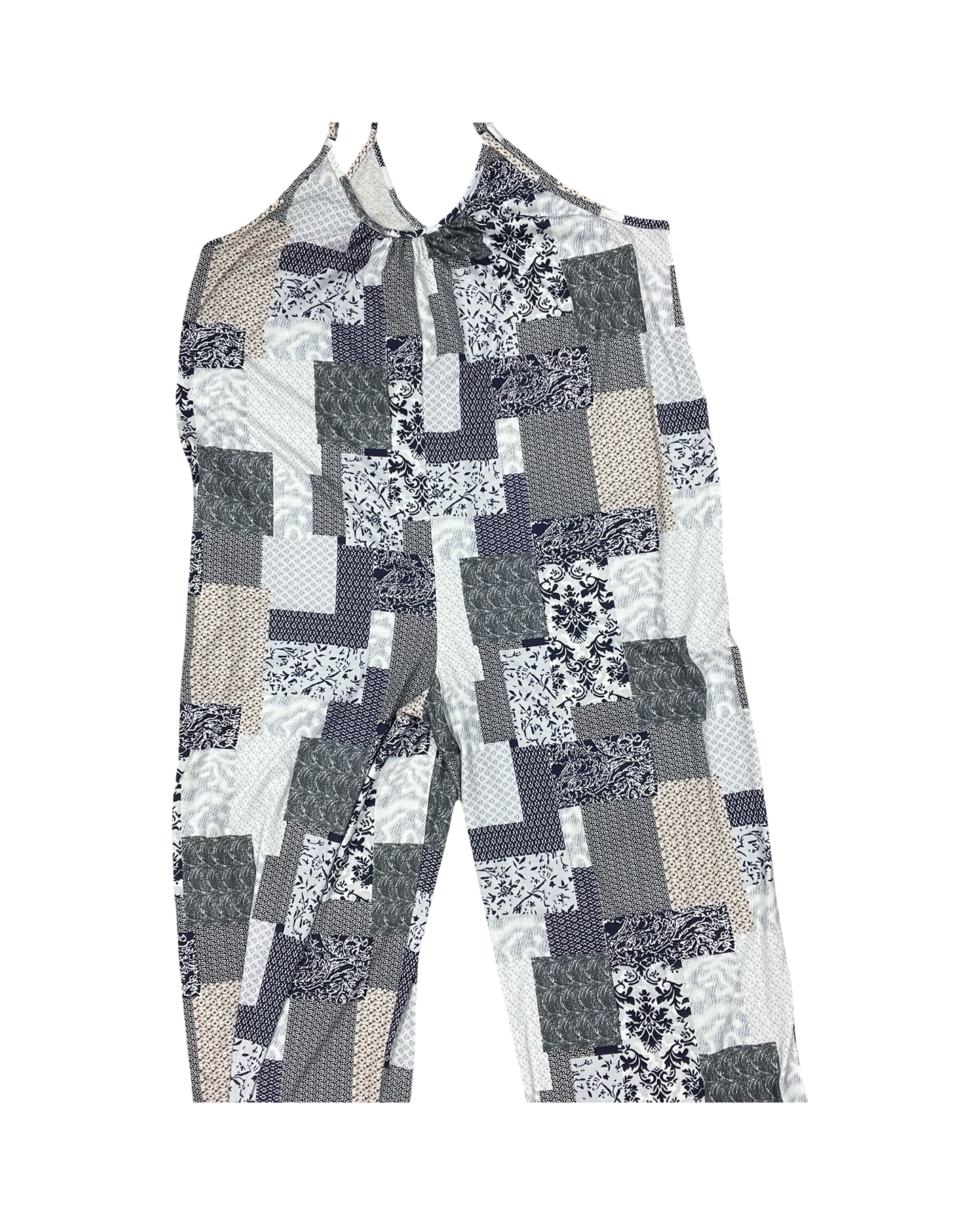 Jumpsuit By Clothes Mentor In Blue & White, Size:L