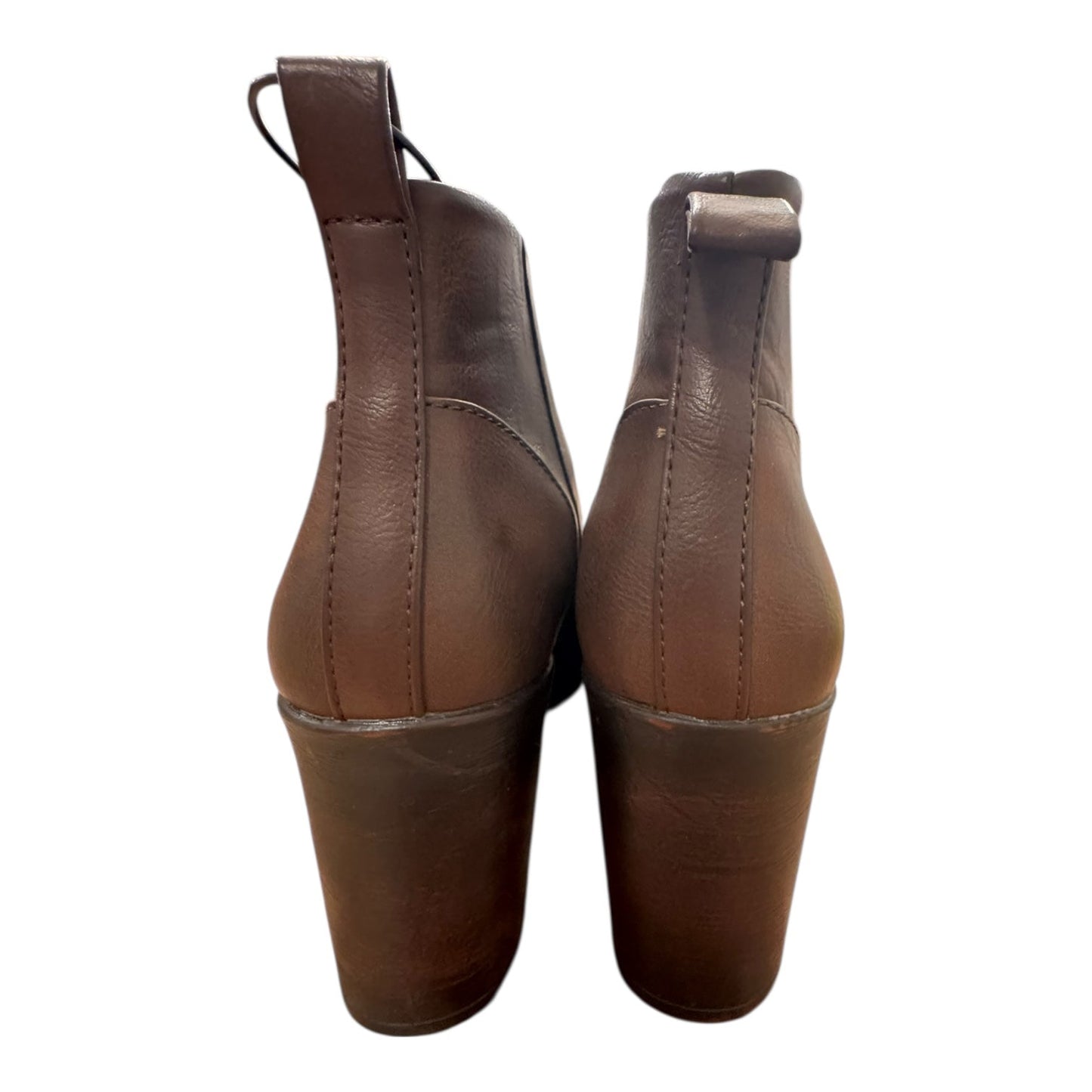 Boots Ankle Heels By Boc In Brown, Size:9.5