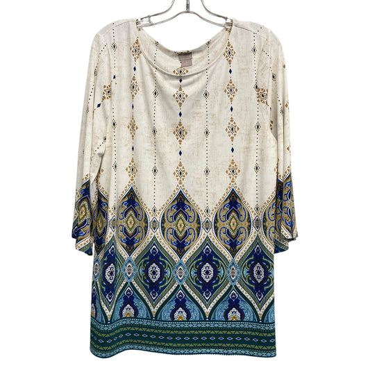Top Ls Basic By Chicos In Cream & Tan, Size:L