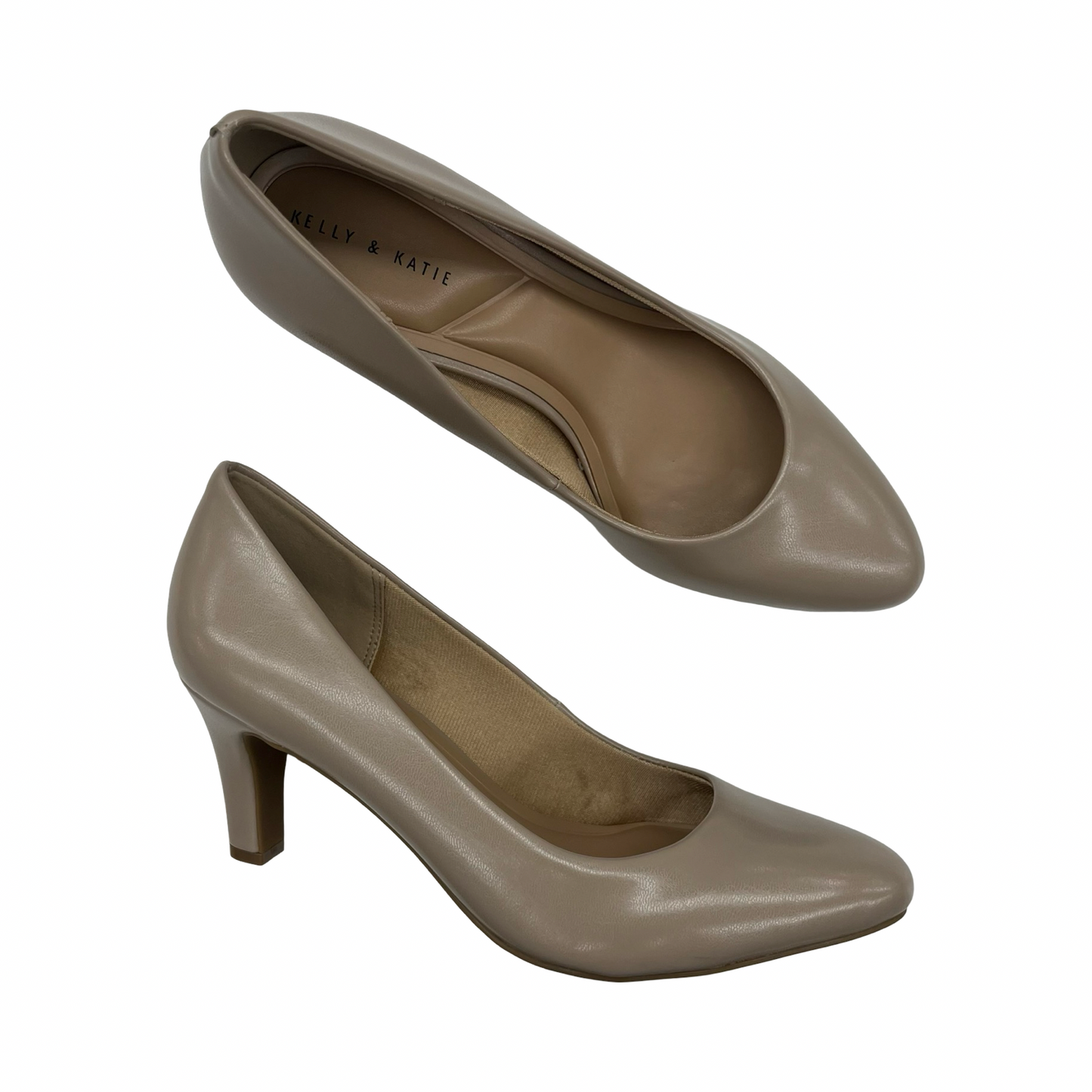 Shoes Heels Kitten By Kelly And Katie In Tan, Size:8.5