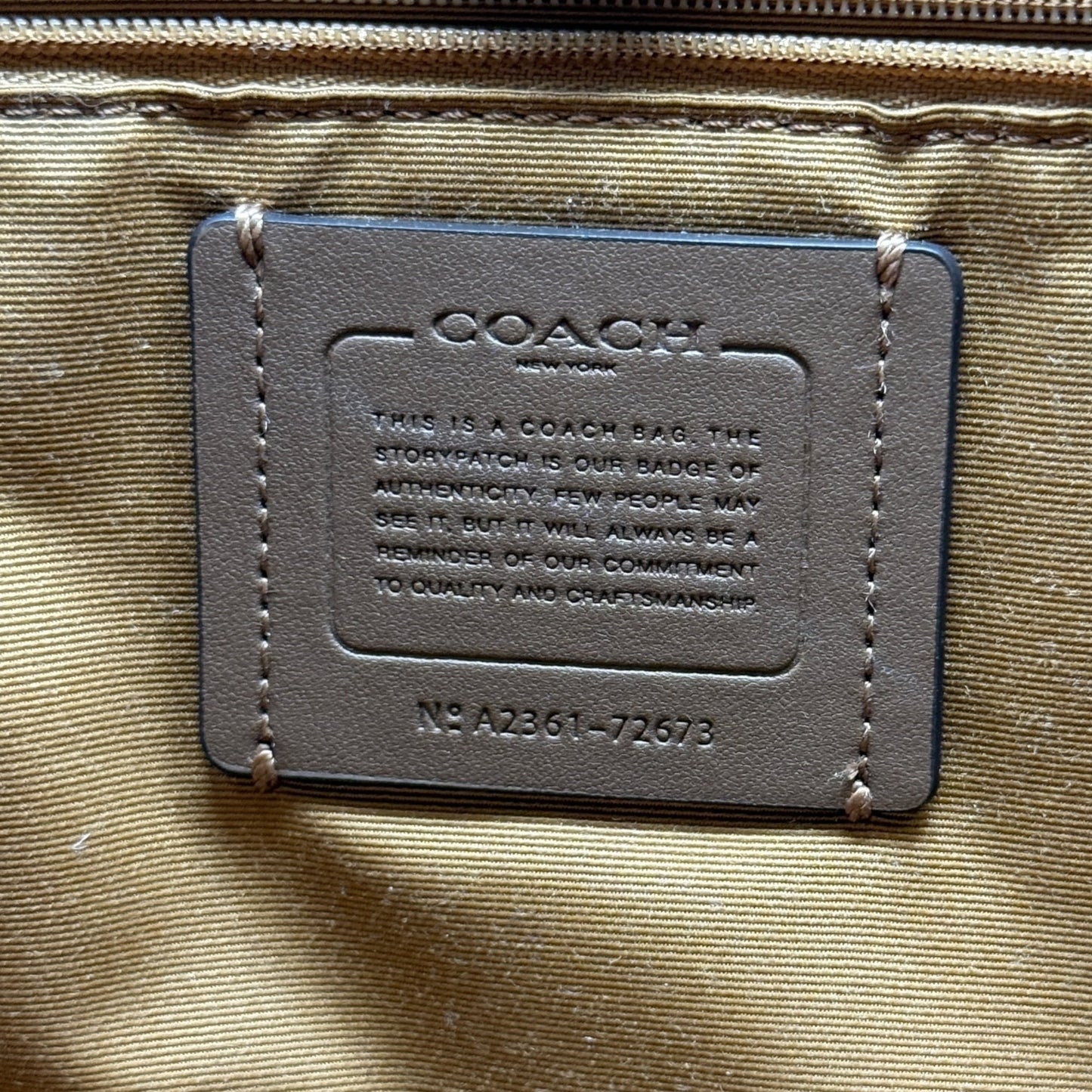 Leather Town Tote Designer By Coach, Size: Large